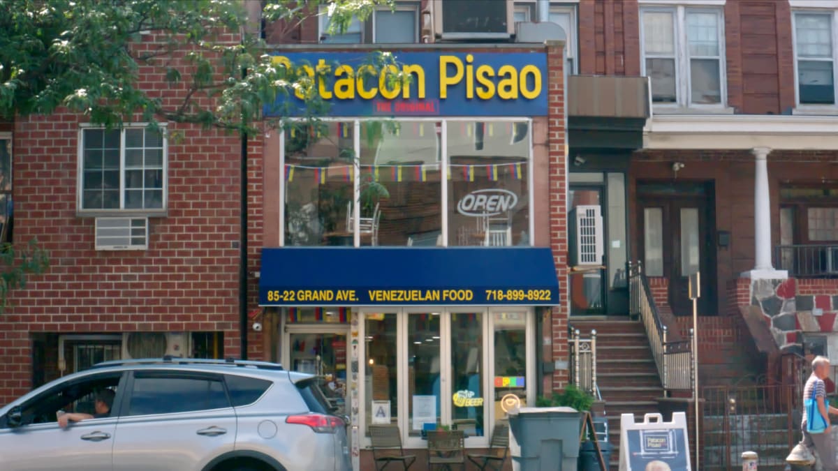 Patacones in trays on the counter, natural light