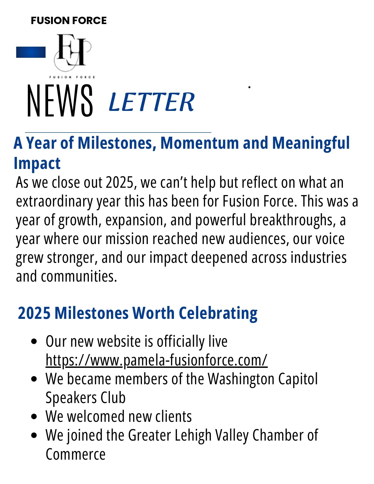 Monthly Newsletter