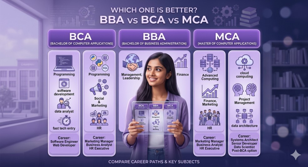 BCA vs BTech vs MCA: Eligibility, Career Scope, Jobs and Salary Comparison in 2026