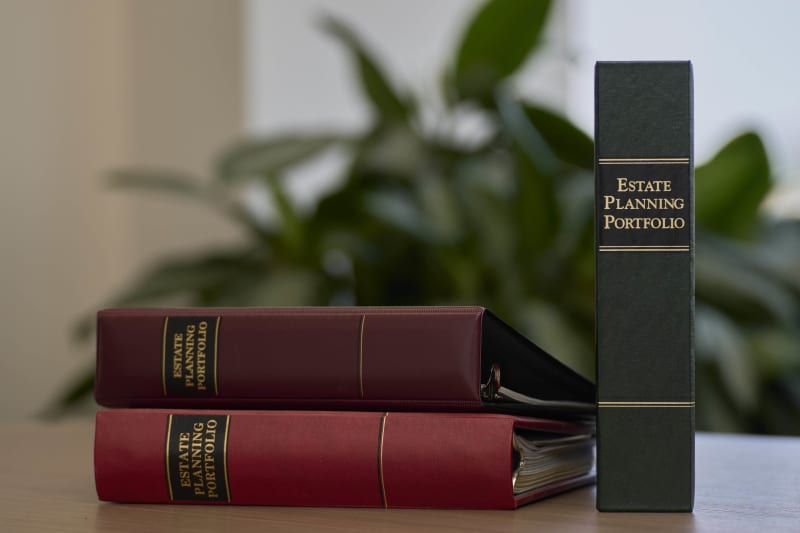 Legal reference books on desk with plant NYC law firm office detail photography