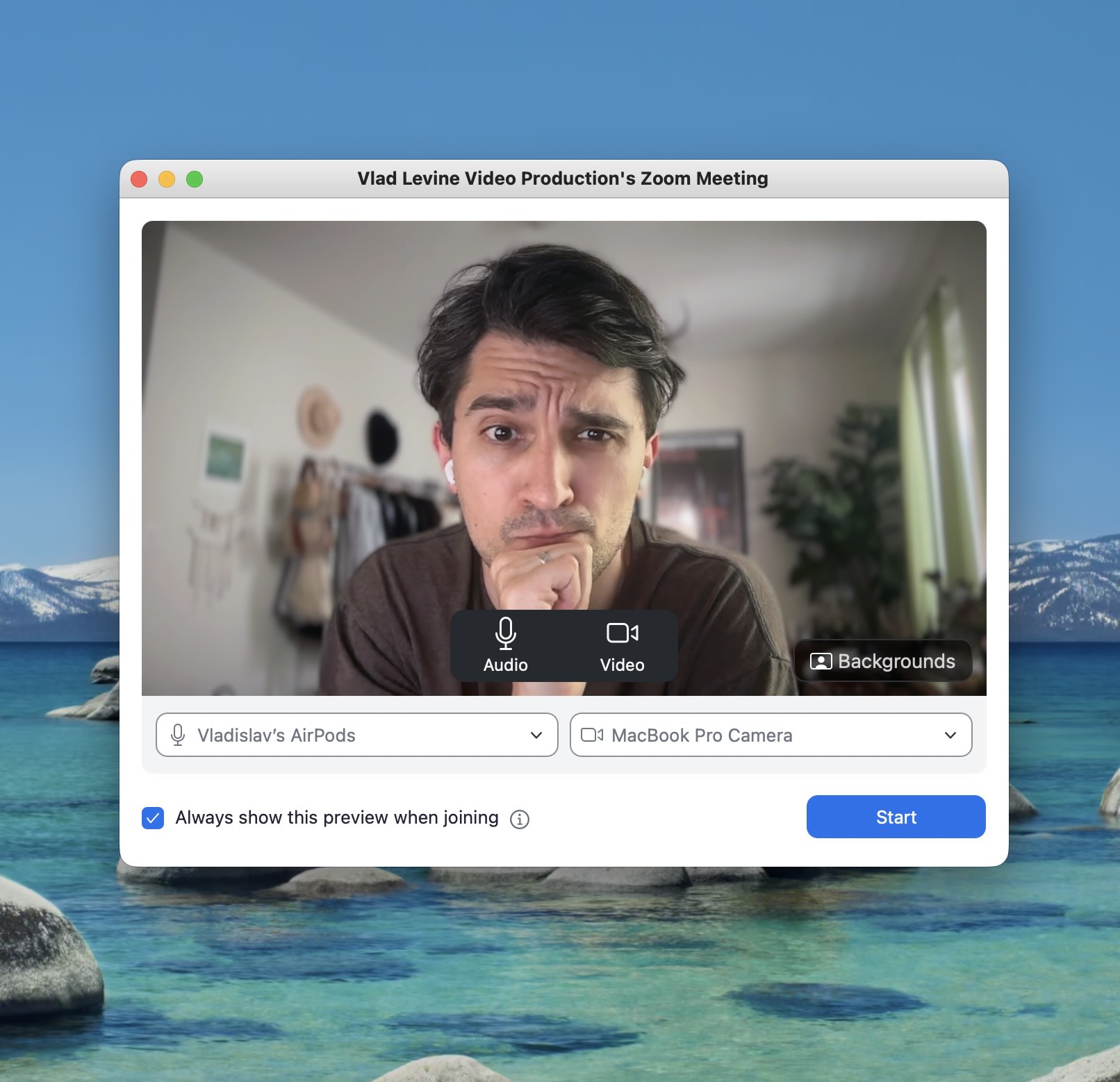 Vlad making the face everyone makes when a meeting didn't need to be a video call