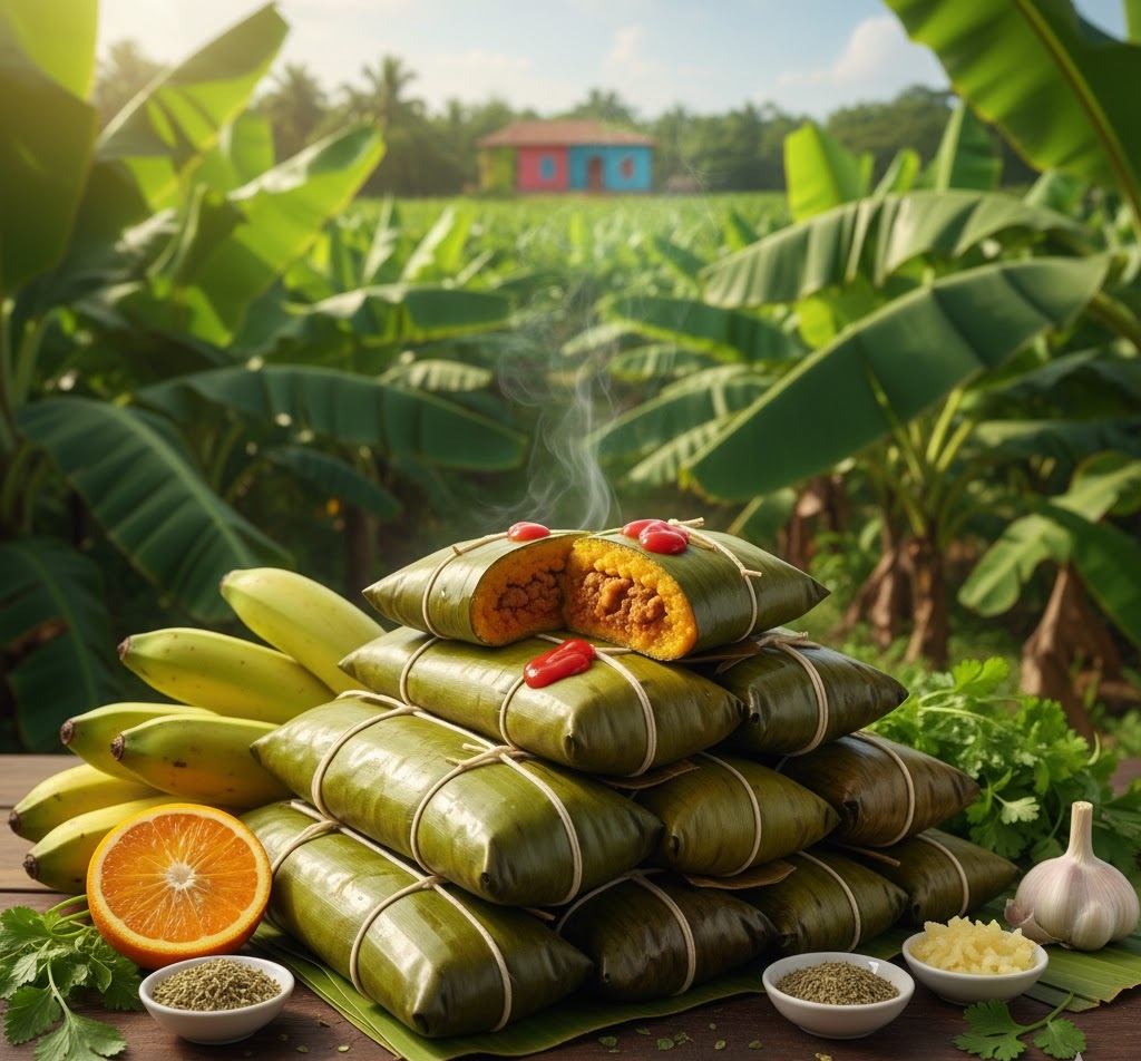 Un delicioso pastelón de plátano maduro recién hecho.