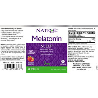 Natrol Melatonin Fast Dissolve Tablets, Strawberry flavor, 3mg, 90 Count