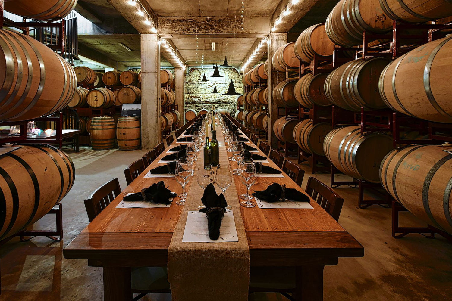 Hawk's Shadow Winery cellar in Dripping Springs