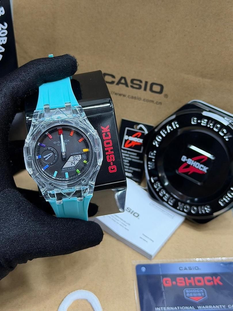 Casio G-Shock Transparent Rainbow Dial Watch (GA-2100 Style)