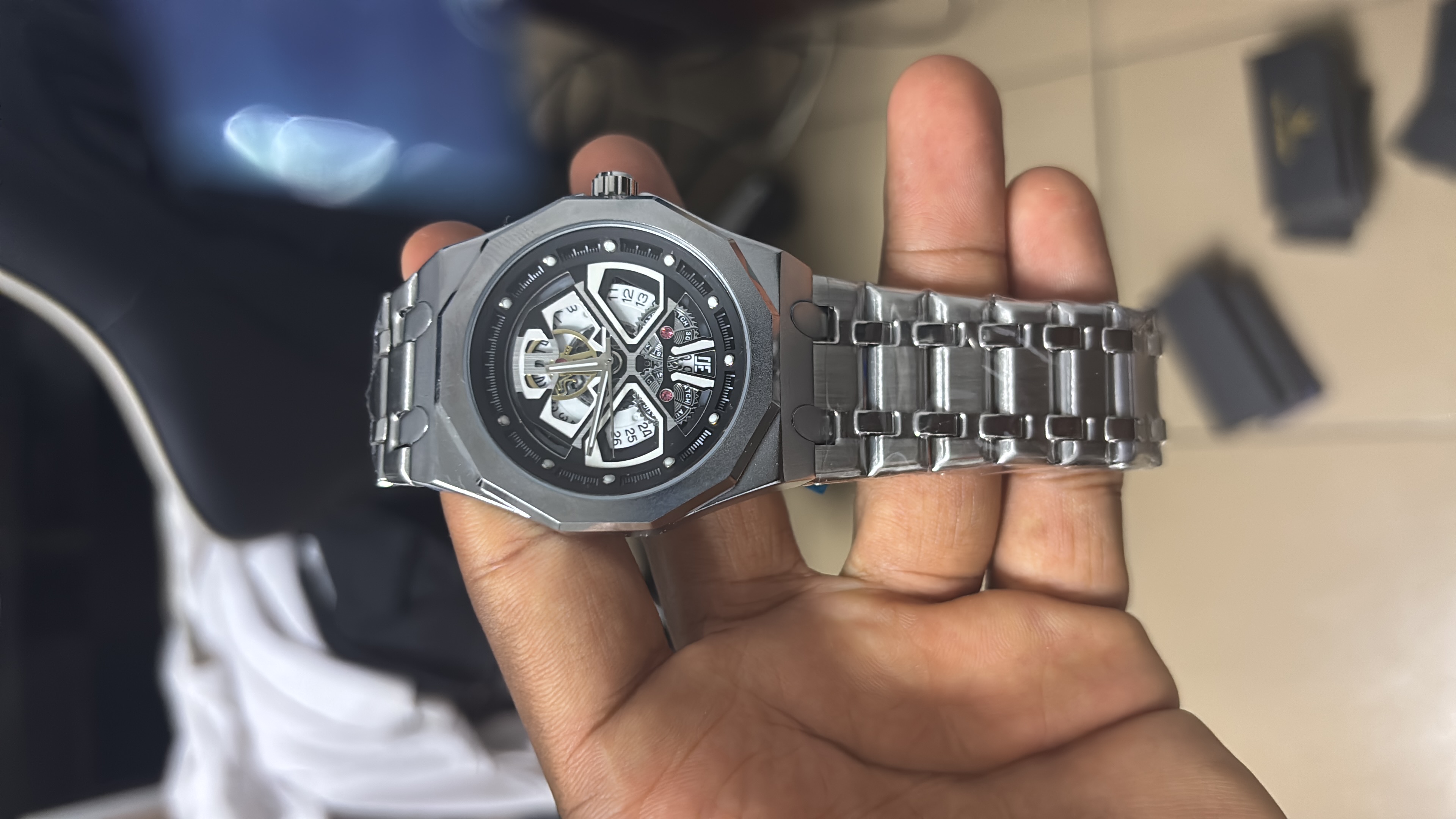 Apex Silver Skeleton Watch