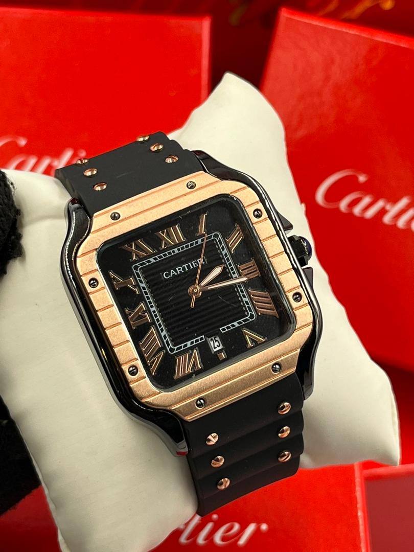 Cartier Santos Rose Gold Black Dial Edition