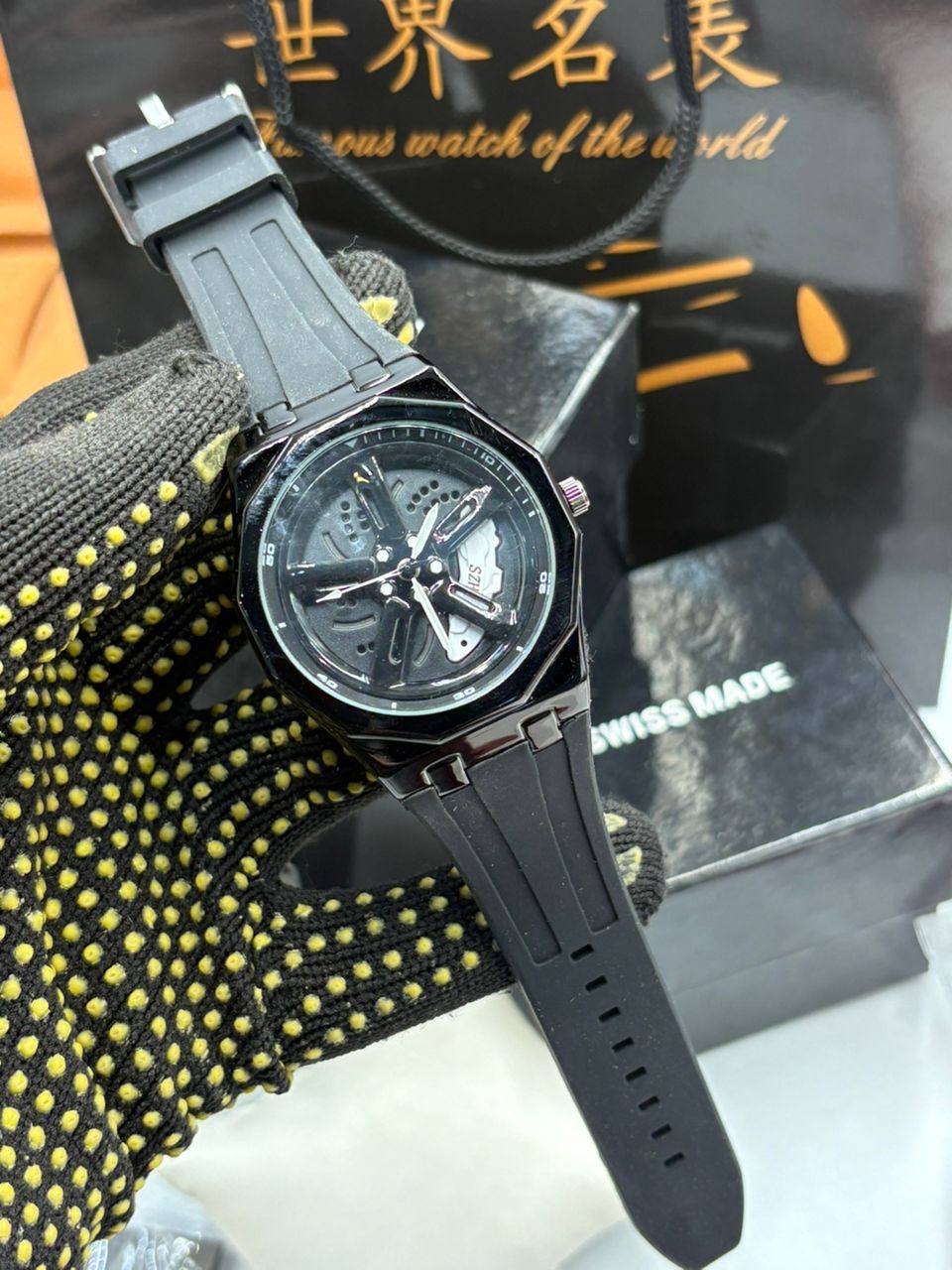 Noir Velocity Skeleton Watch – Black Edition