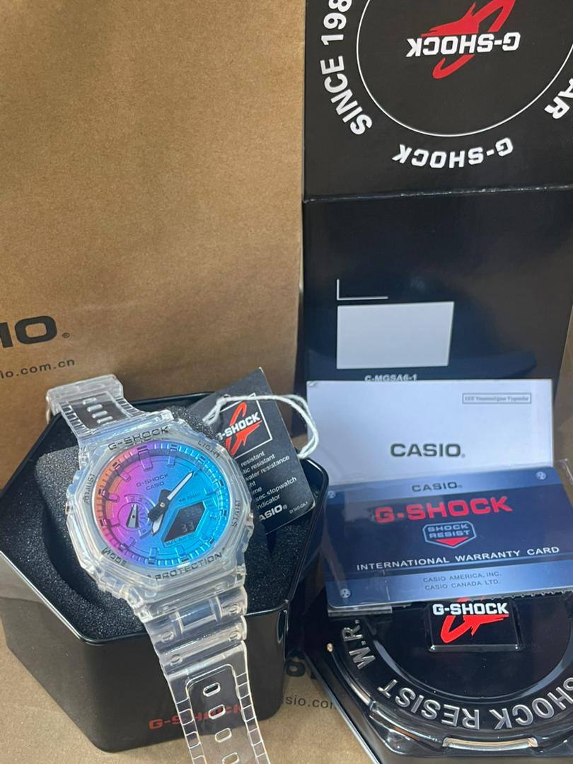 Casio G-Shock Transparent Rainbow Dial Watch (GA-2100 Style) 2