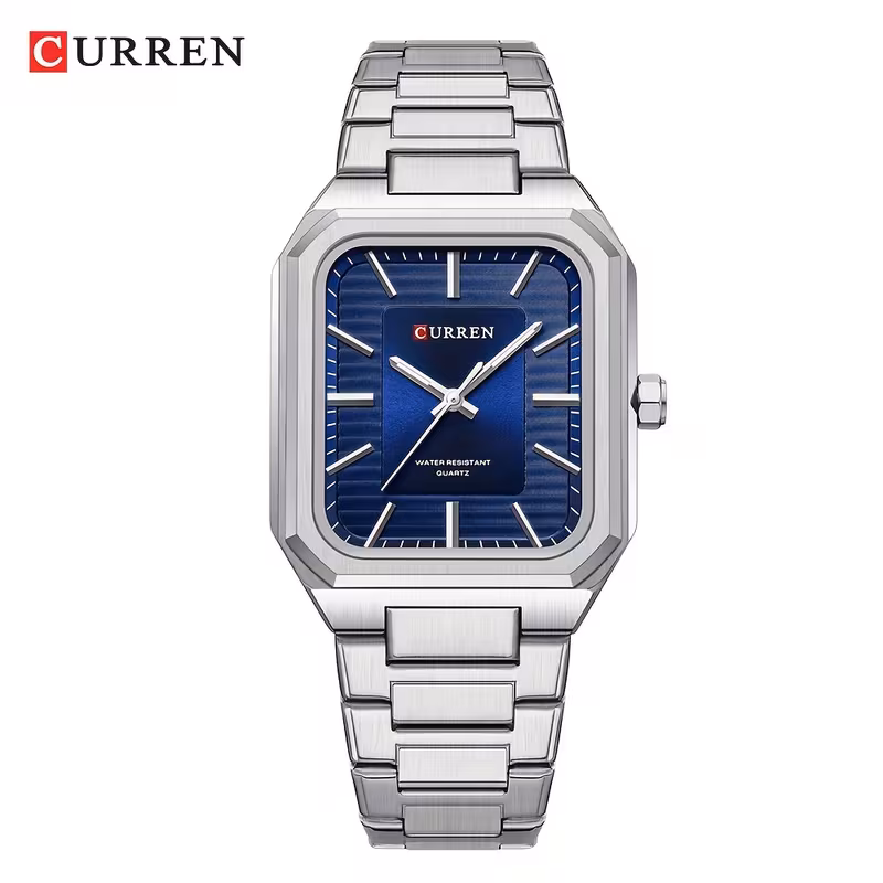 Curren Sovereign Stainless Steel Watch – Cobalt Blue Dial 1