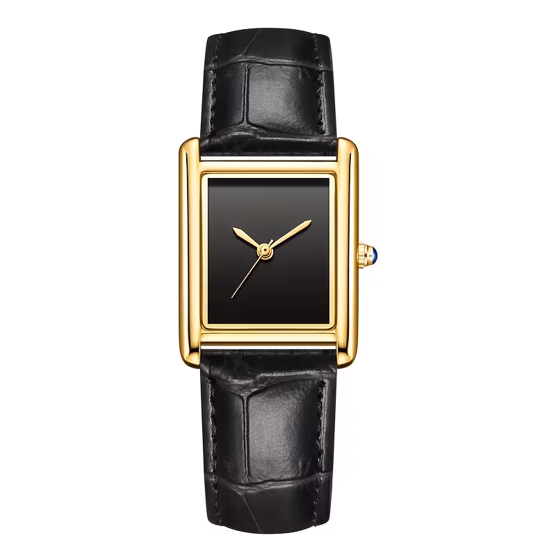 Classic Onyx Tank Timepiece – Gold & Black Edition 1