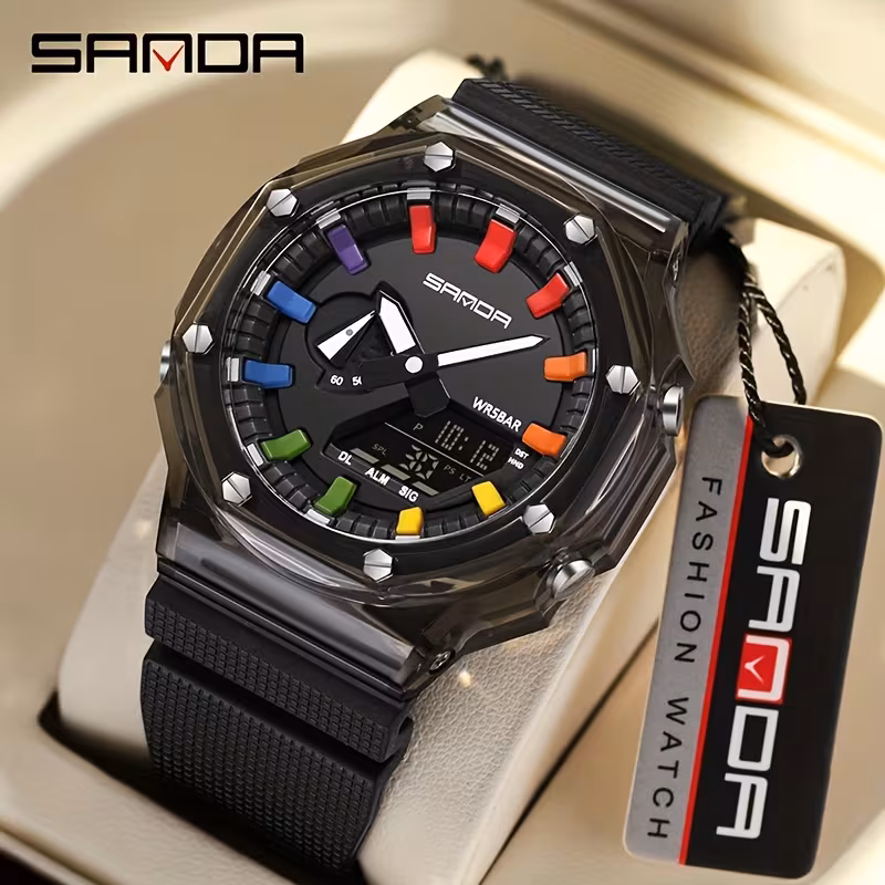 SANDA Chromatic Edge Ana-Digi Sport Watch – Translucent Black 1