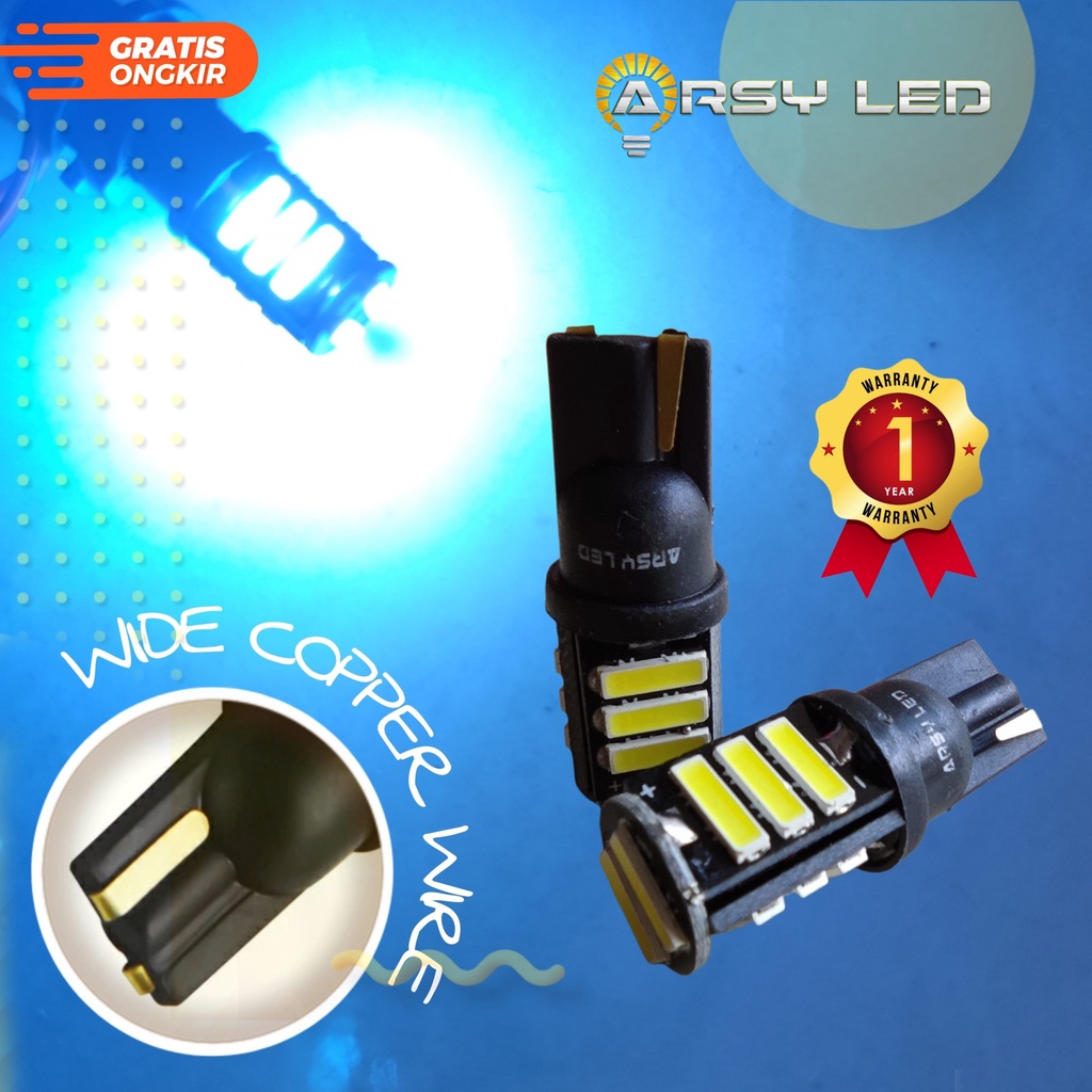 ARSY LED Lampu Led senja Motor Mobil T10 7014 11 titik Sein Mundur Super Terang Nmax Beat Vario Mio Garansi