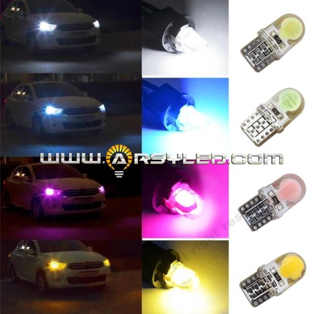 Lampu LED T10 Mini Cob Pendek Jelly Silikon Senja Sein Plat nomor mobil motor