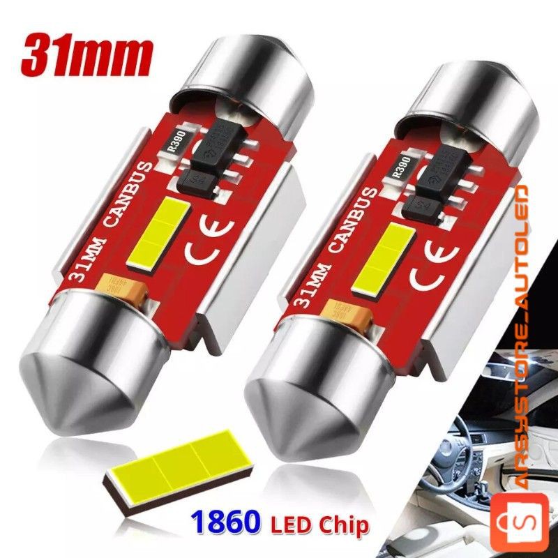 Lampu LED Kabin Plafon 30 31 mm CHIPSET 1680 Ekstrim Terang Mobil - Avanza Xenia Xpander Sigra Calya