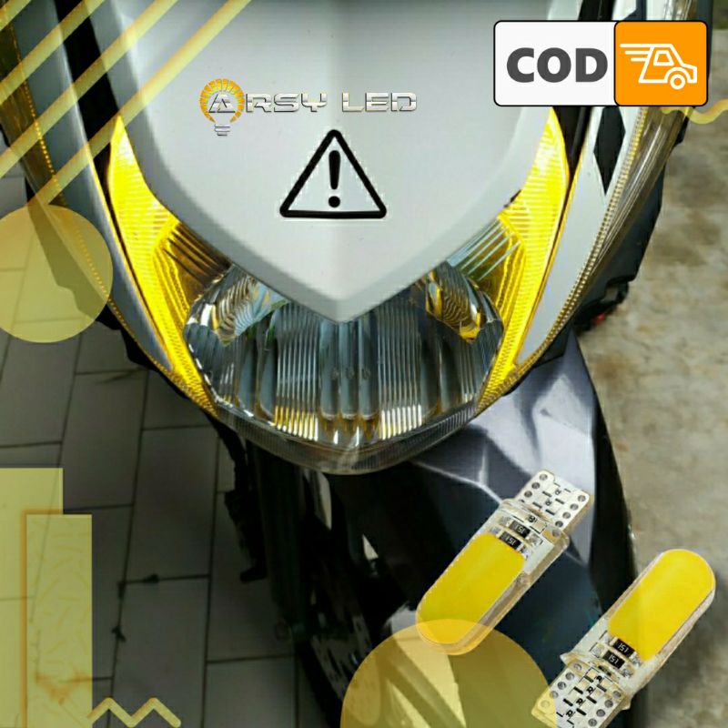Lampu Led T10 Motor Mobil Senja Sein Sen COB Plasma Silicon Metal Soket