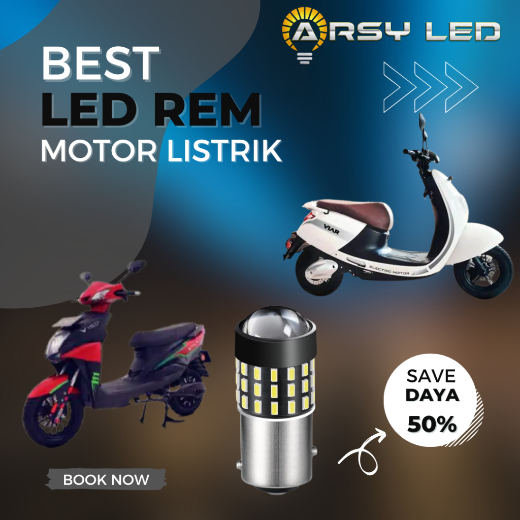 ARSYLED Lampu REM LED Motor listrik Volta Viar Smoot Tempur - 54 Titik Lensa 360