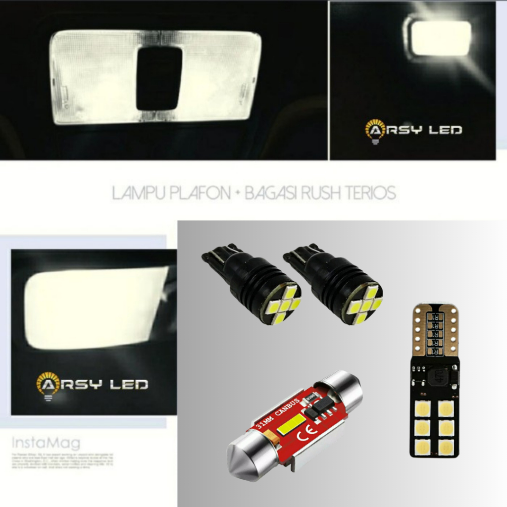 Lampu Plafon Kabin Mobil New Rush Terios Konde LED Paket isi 4 Extrime Bright