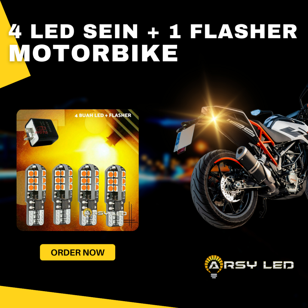 Paket Lampu Sen Sein motor 4 buah LED ARROW + Flasher Nmax Beat Vario Scoopy Mio Fina Jupiter