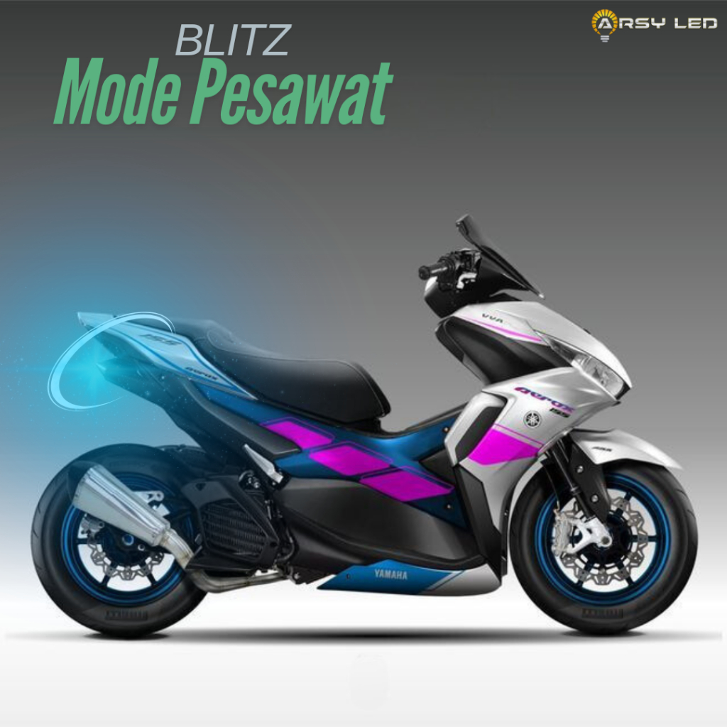ARSY LED Blitz Mode Pesawat Lampu Plat Nomor Motor Nmax Turbo Neo Aerox Beat Vario old