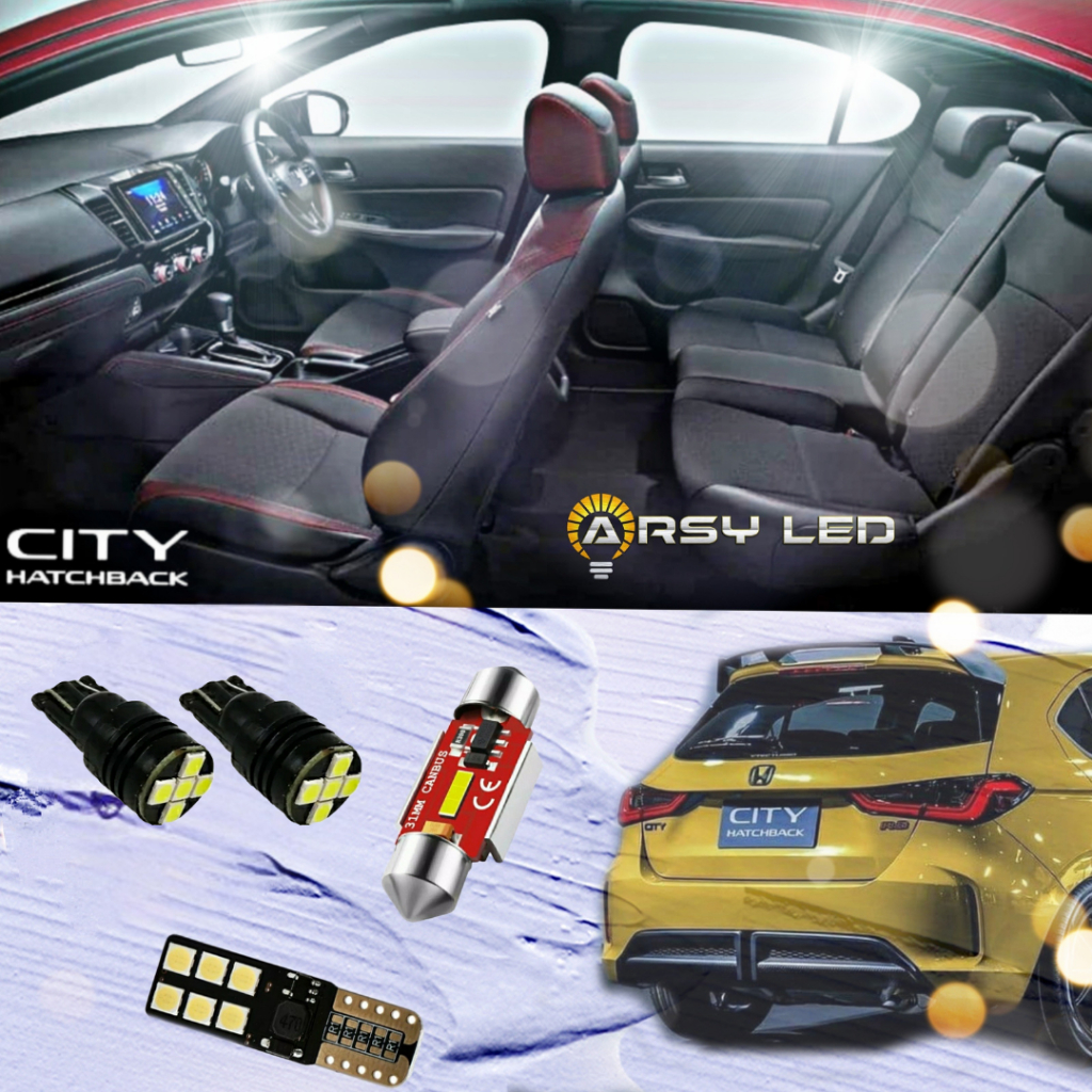 Arsyled Paket Lampu Plafon Kabin Mundur Sein Plat Led Mobil Honda City Hatchback