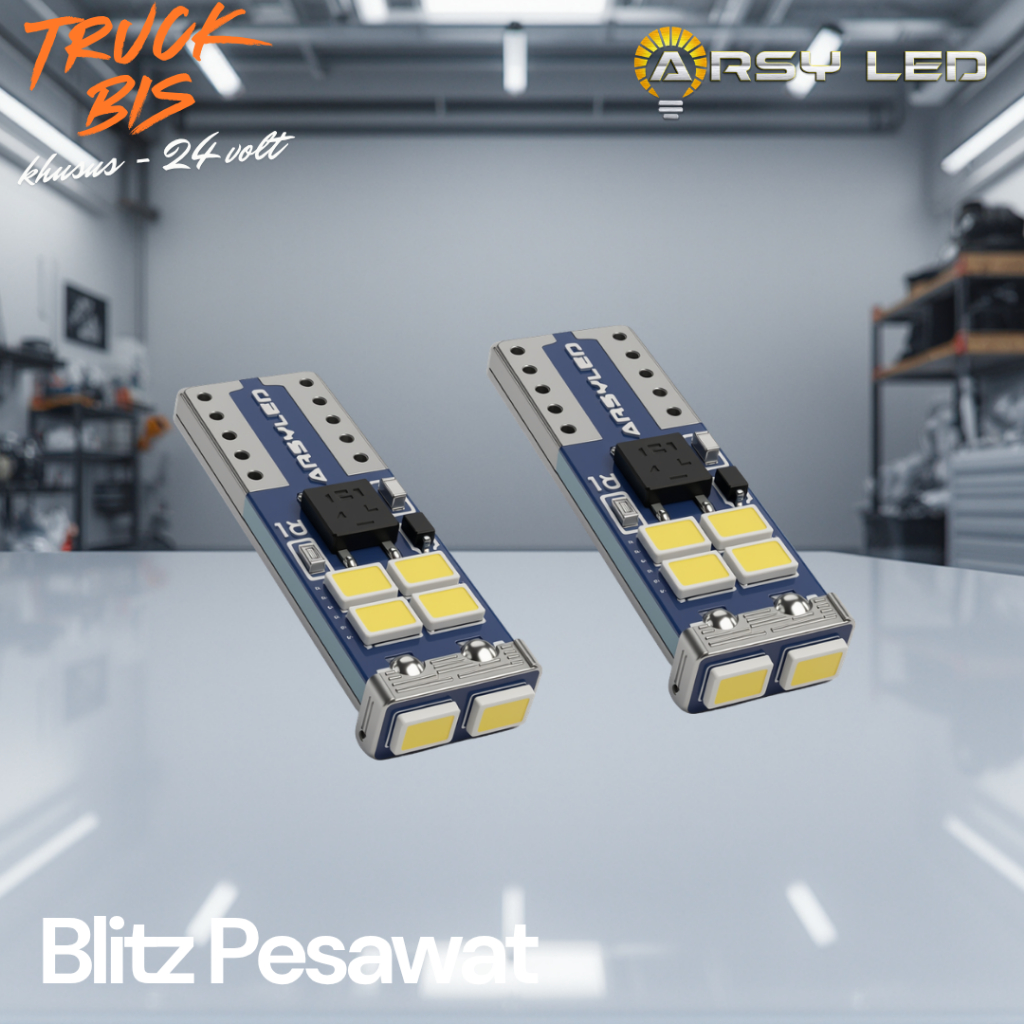 ARSYLED Lampu LED T10 SENJA PLAT Mode Pesawat BLITZ 24V Truck Truk Bus Bis Fuso Hino Engkel Canter Isuzu Elf Dutro