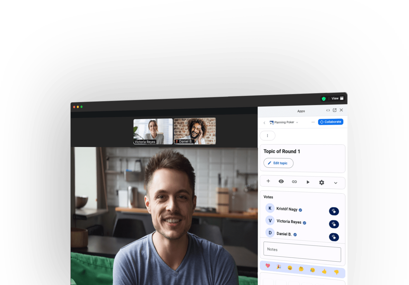 PlanningPoker.live running in Zoom