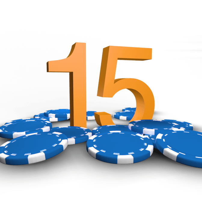 15 pieces of poker chips