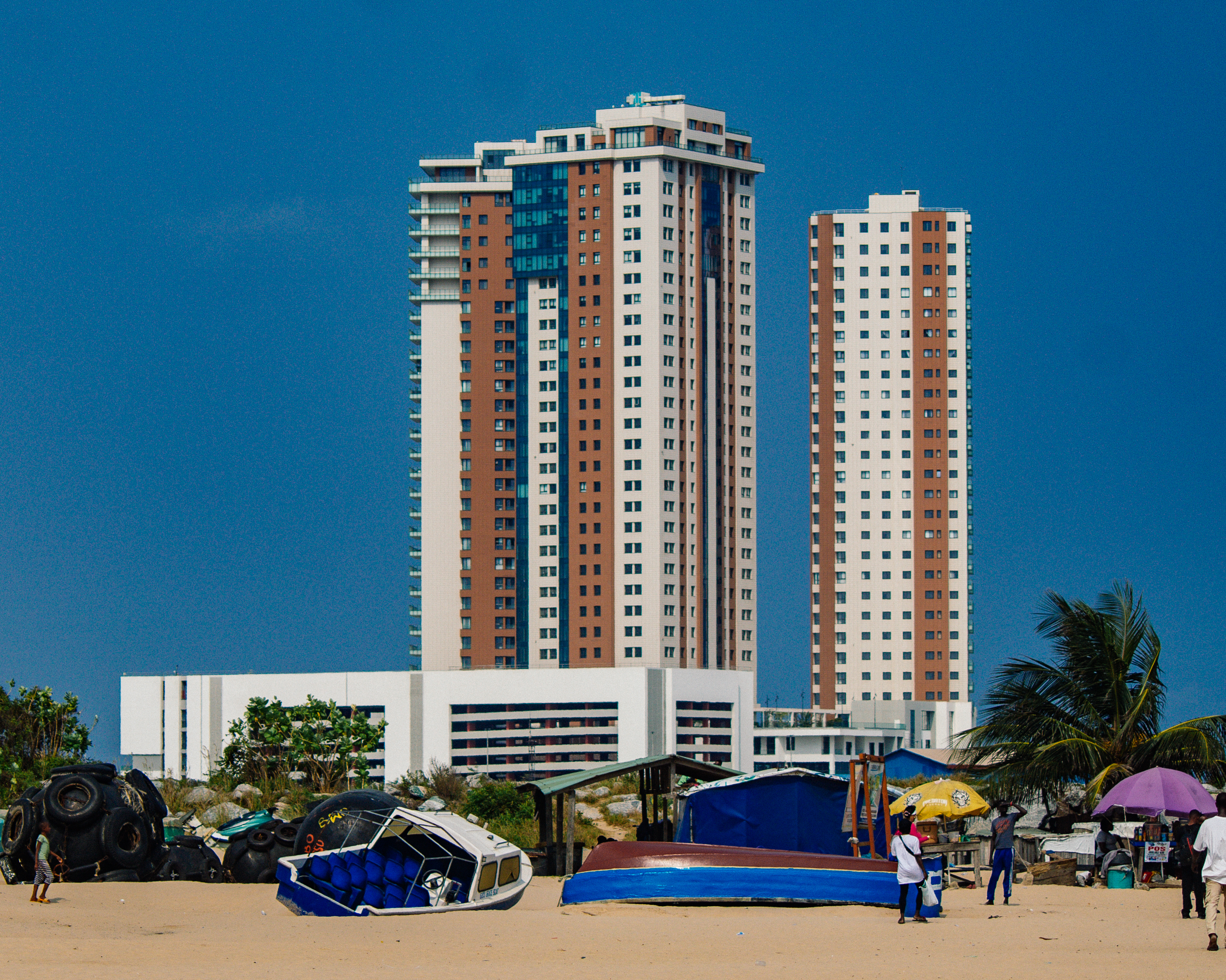Eko Pearls Tower view from Takwa-bay Beach