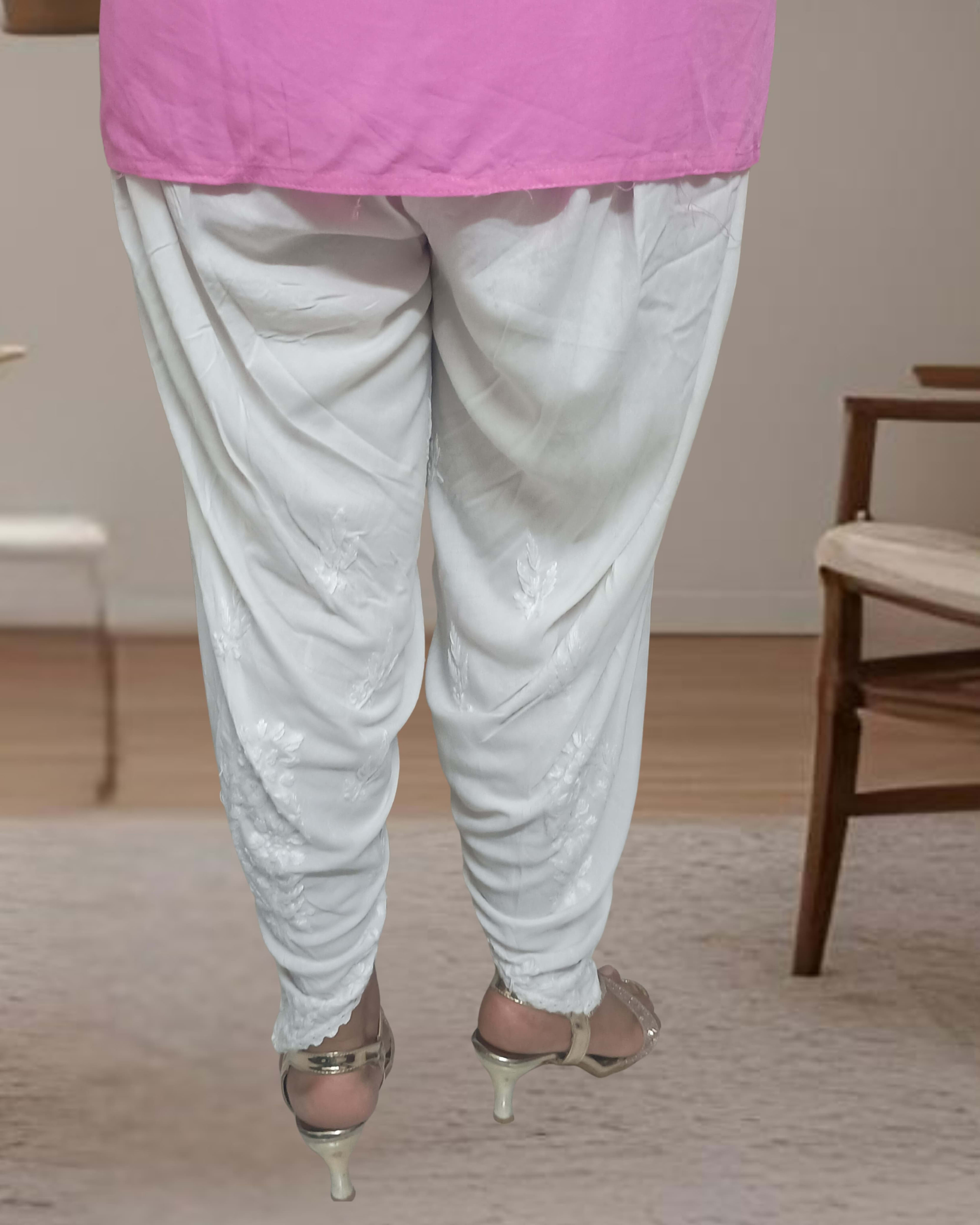 RUBINA DHOTI SET Lucknowi Chikankari - Full view 4