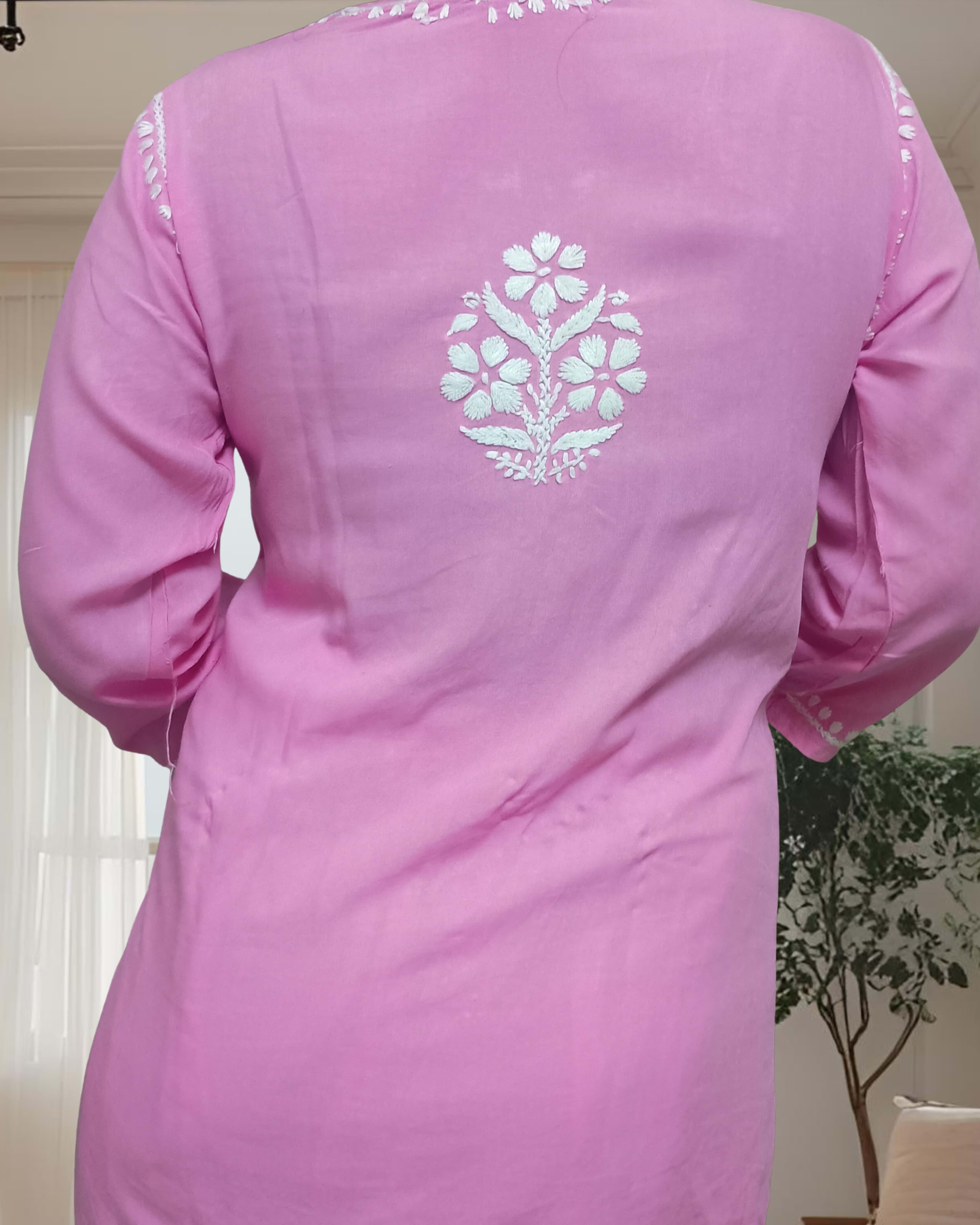 RUBINA DHOTI SET Lucknowi Chikankari - Full view 5