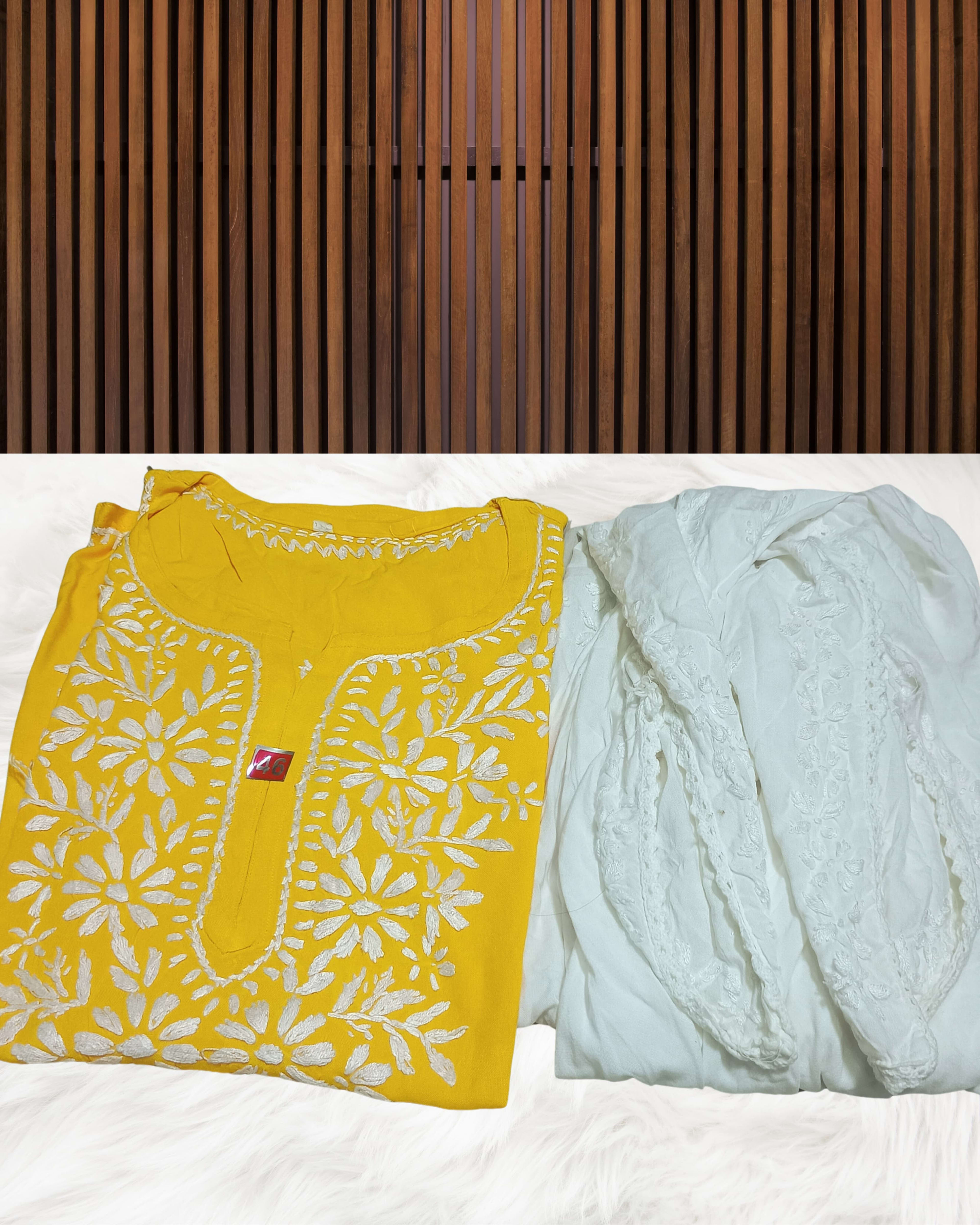 RUBINA DHOTI SET Lucknowi Chikankari - Full view 6