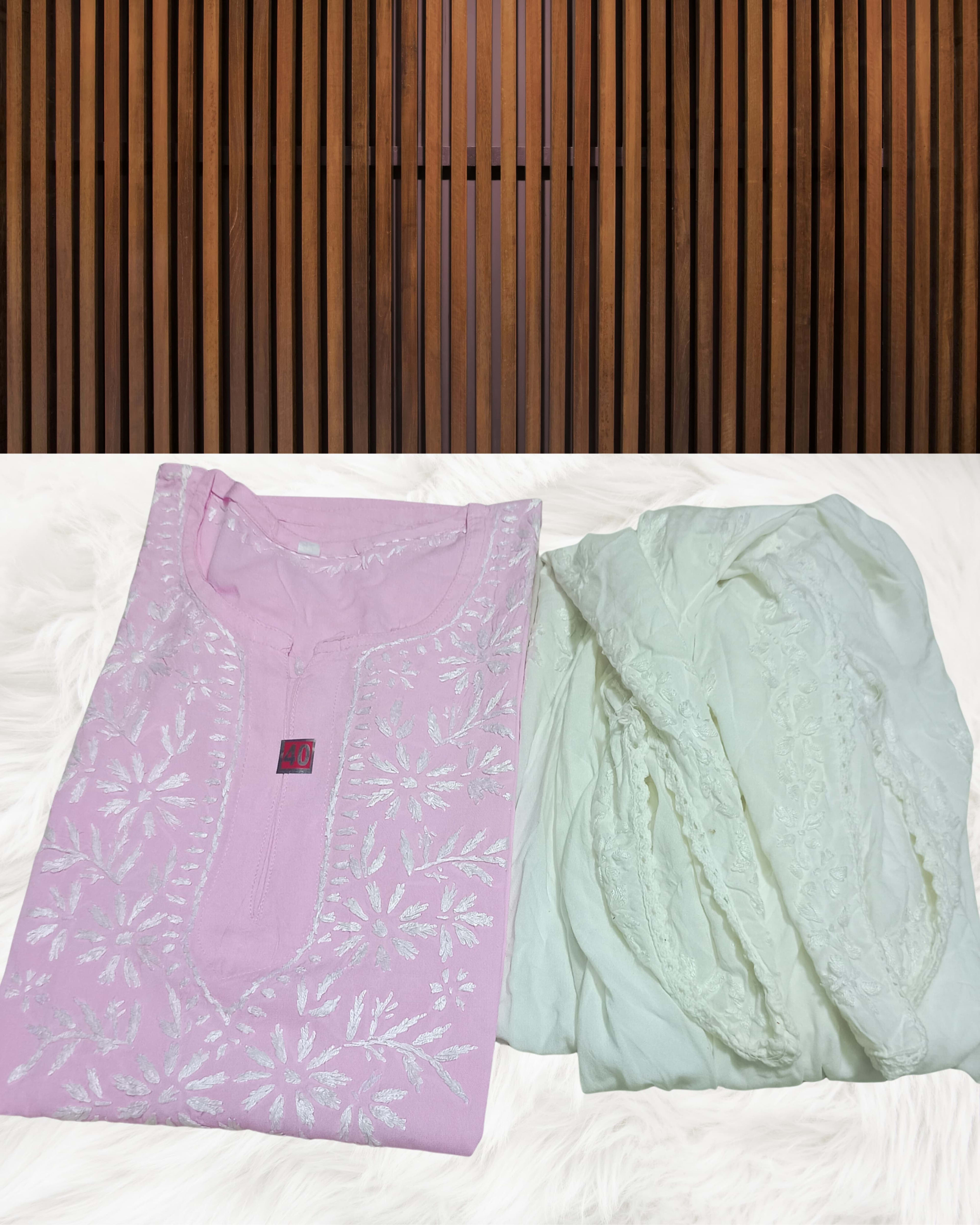 RUBINA DHOTI SET Lucknowi Chikankari - Full view 7