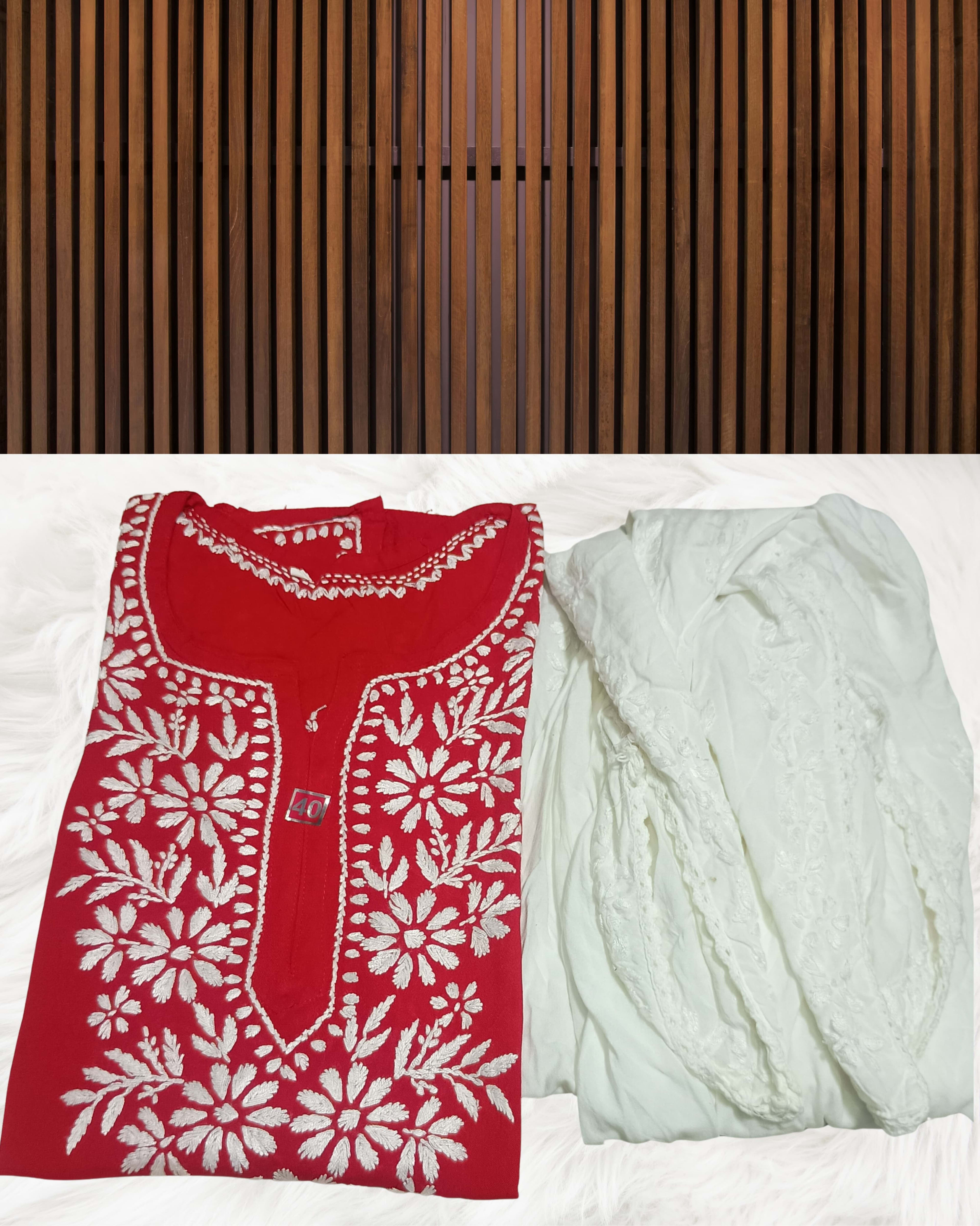 RUBINA DHOTI SET Lucknowi Chikankari - Full view 8