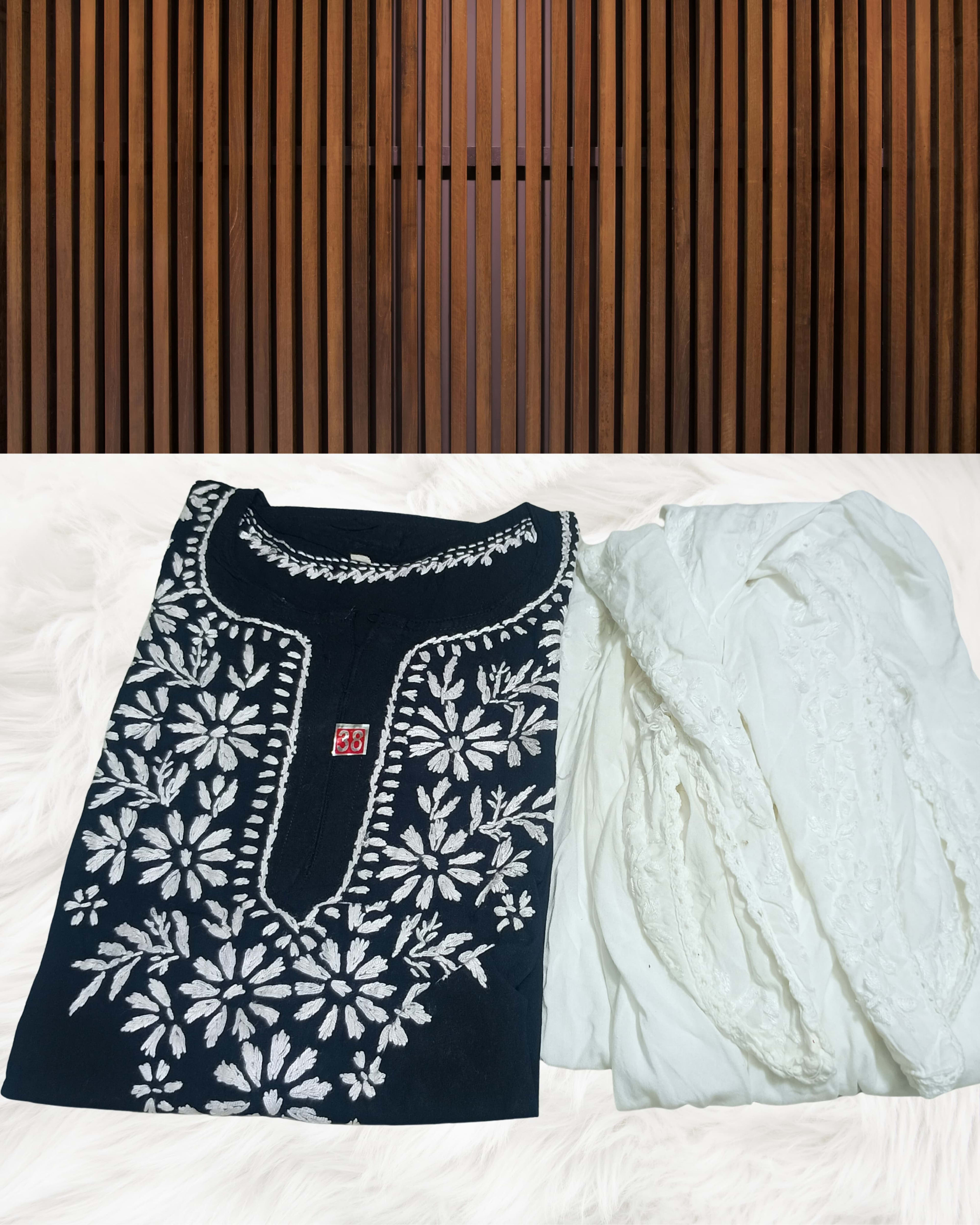 RUBINA DHOTI SET Lucknowi Chikankari - Full view 9