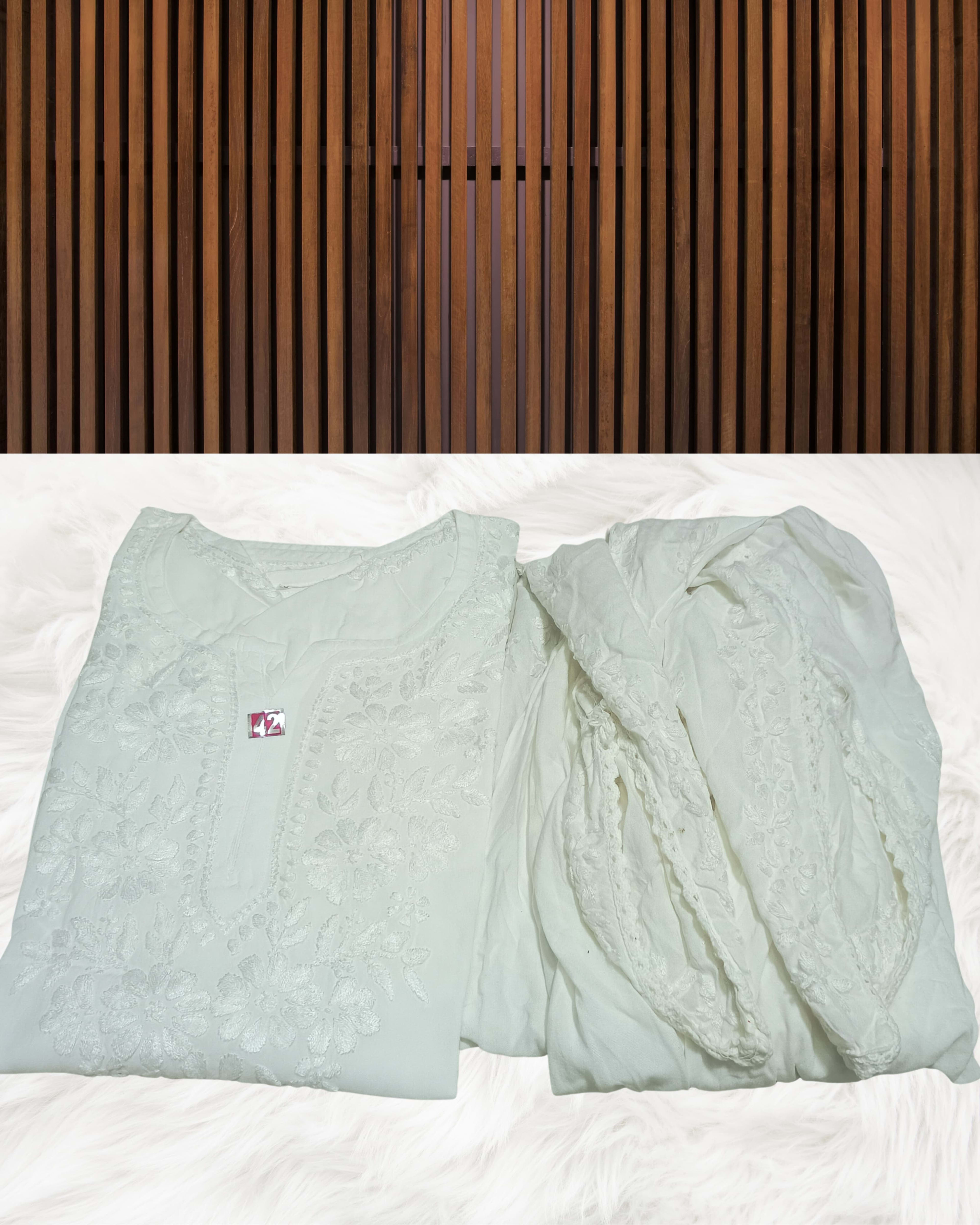 RUBINA DHOTI SET Lucknowi Chikankari - Full view 10