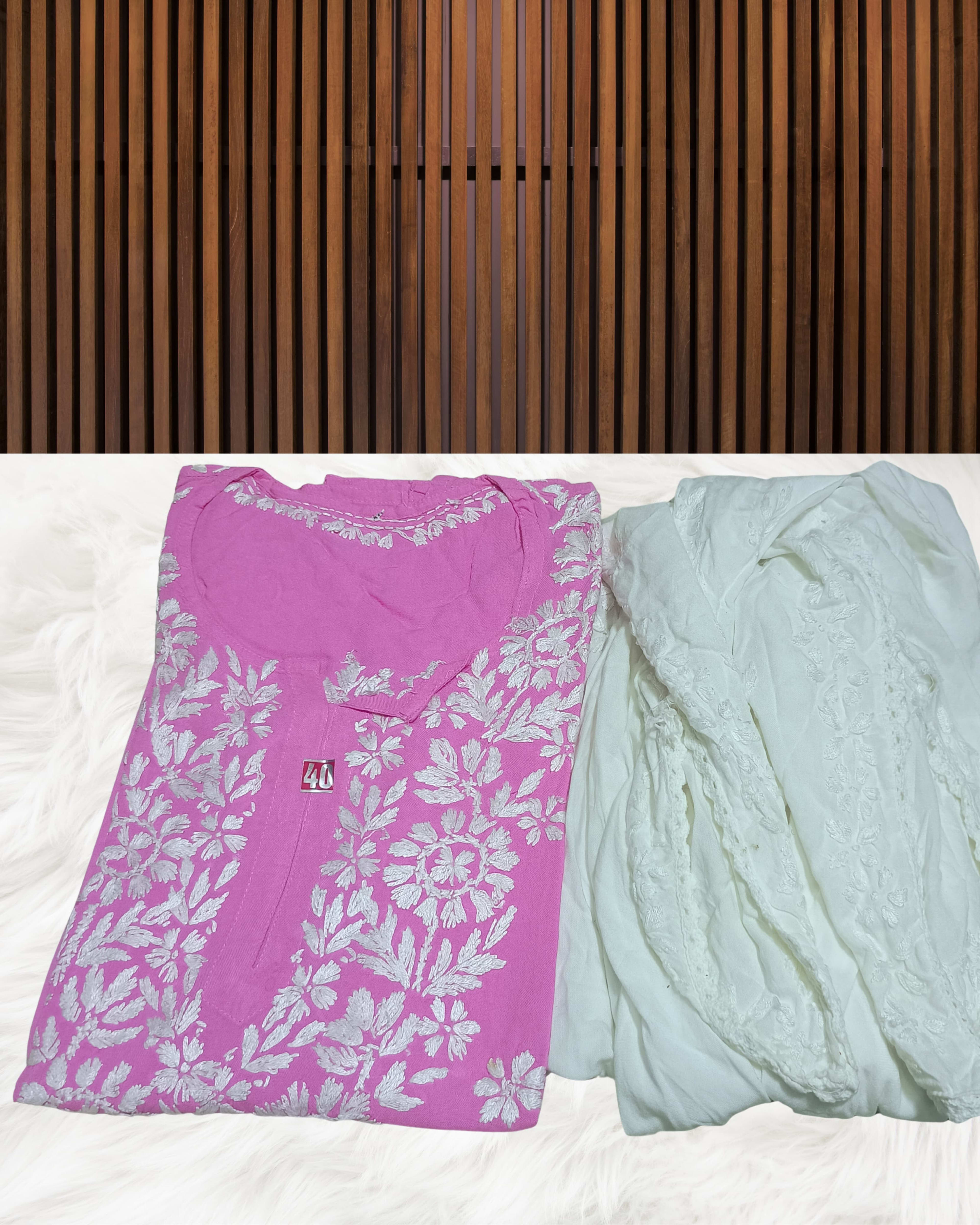 RUBINA DHOTI SET Lucknowi Chikankari - Full view 16