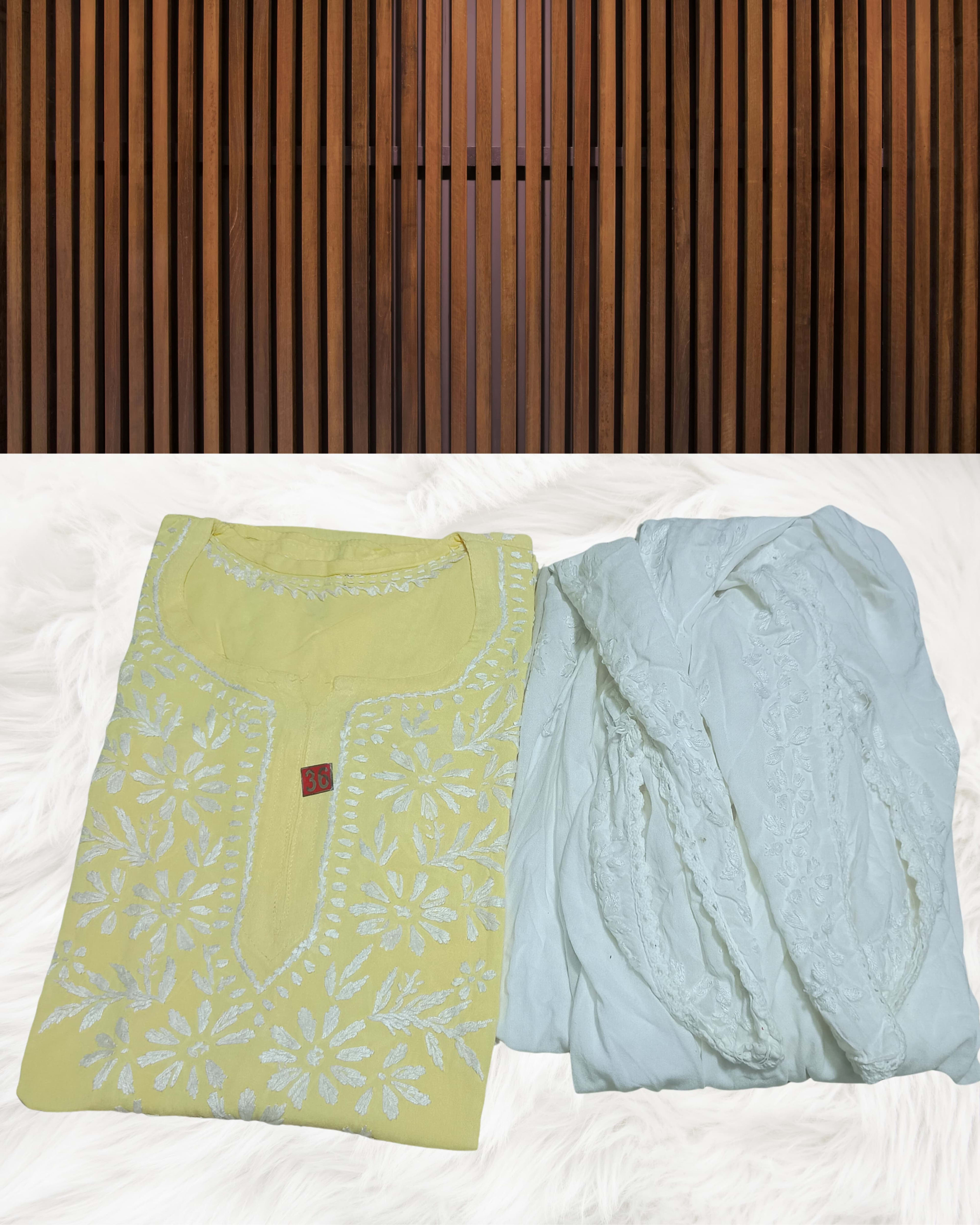 RUBINA DHOTI SET Lucknowi Chikankari - Full view 17