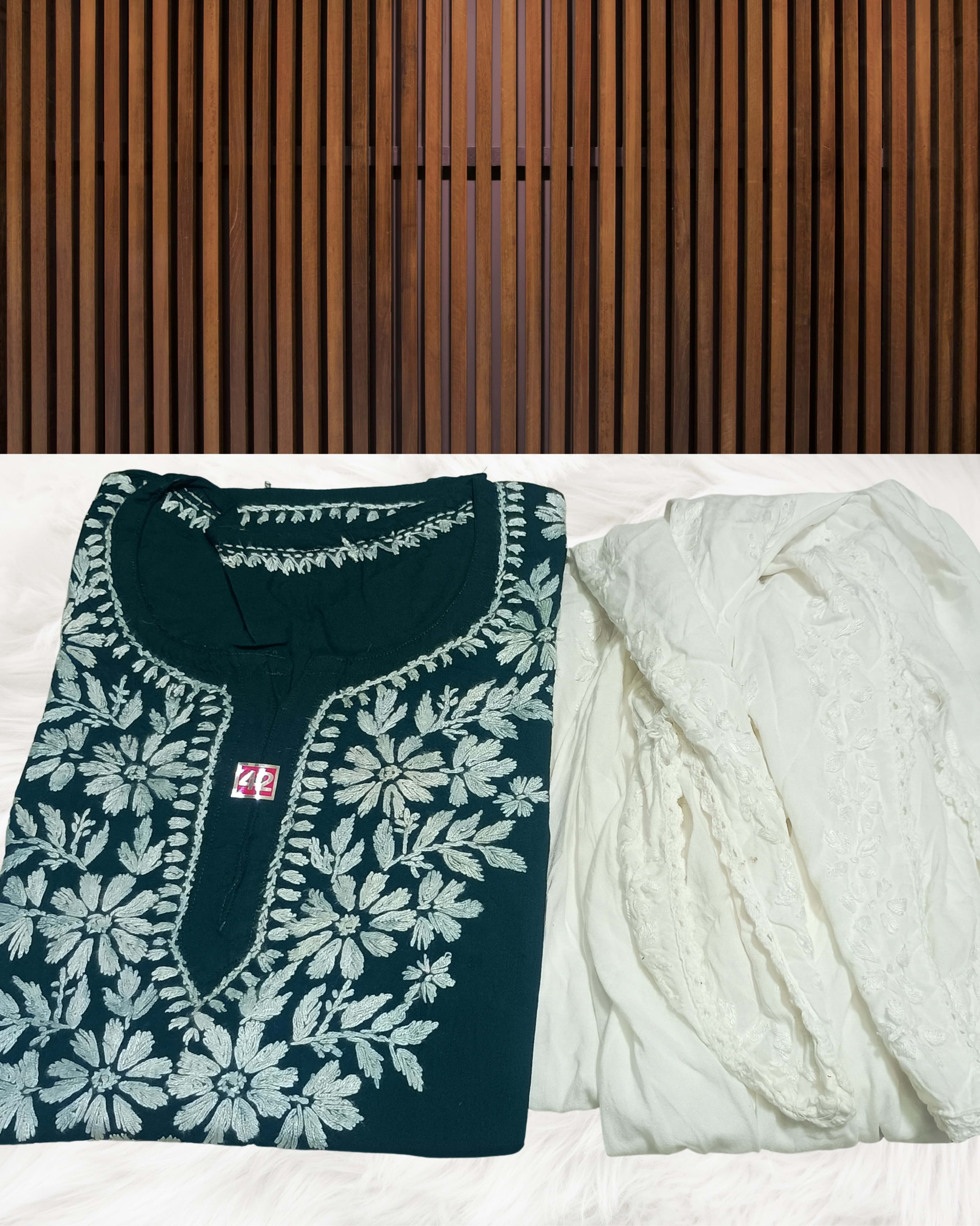 RUBINA DHOTI SET Lucknowi Chikankari - Full view 18