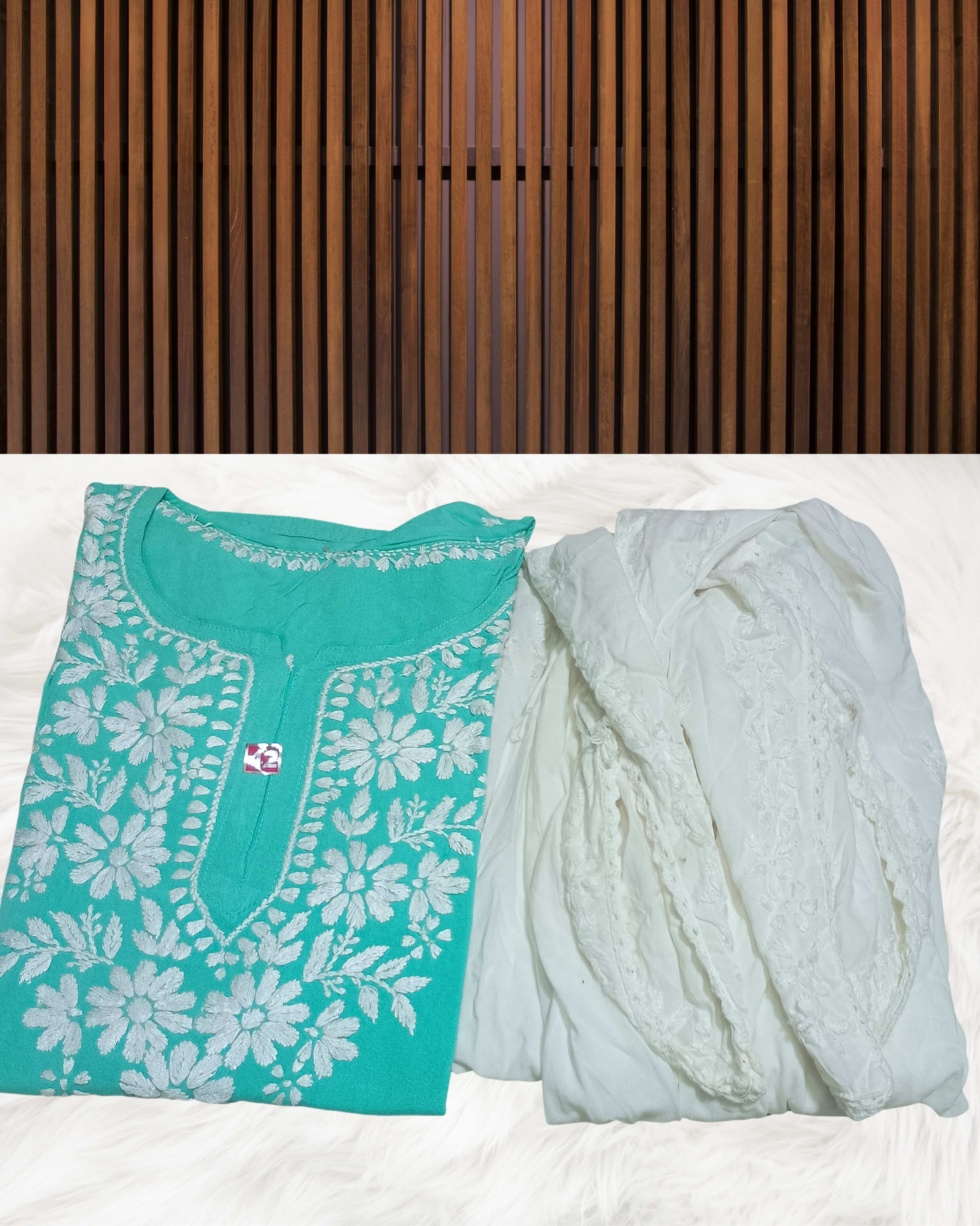 RUBINA DHOTI SET Lucknowi Chikankari - Full view 19