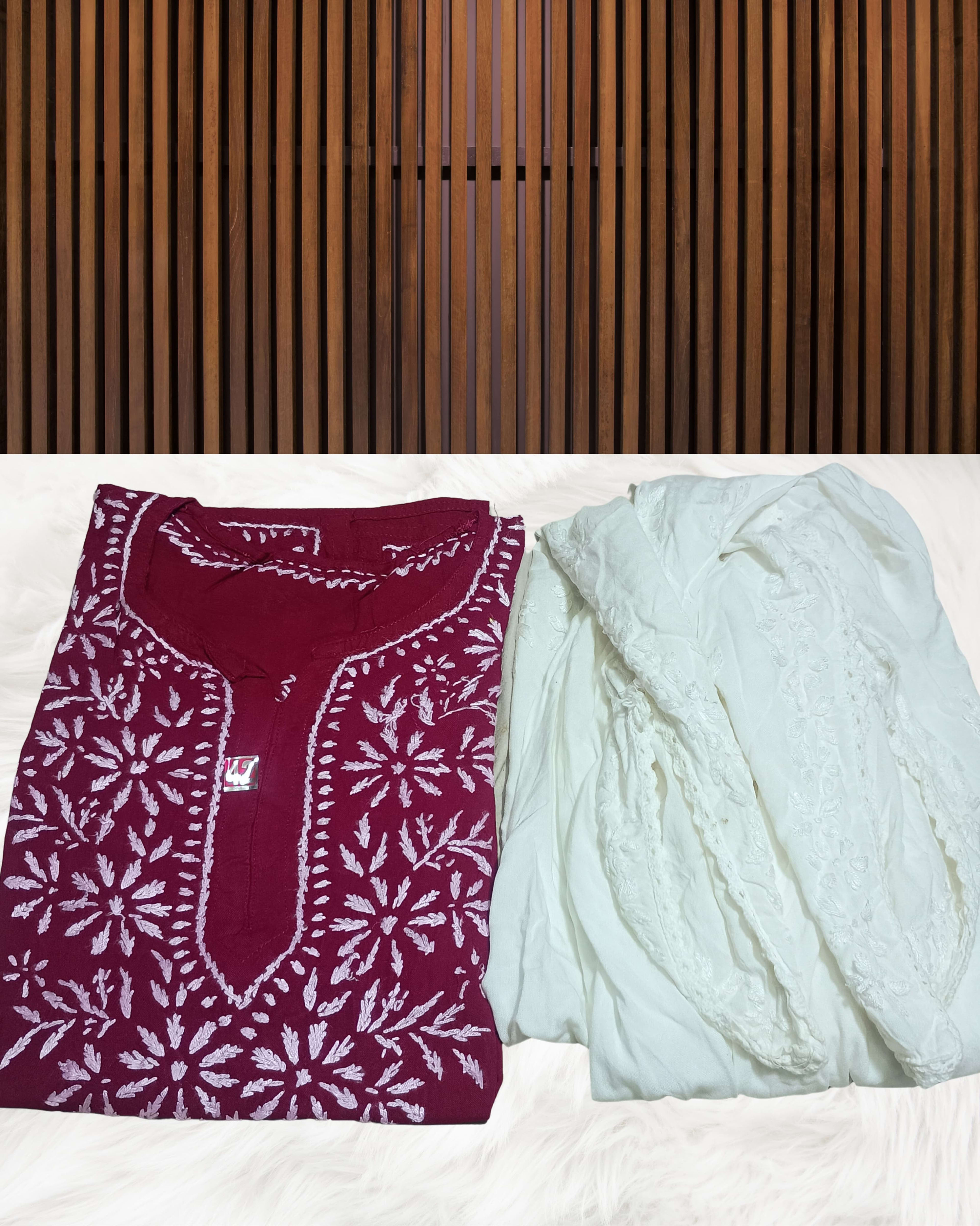 RUBINA DHOTI SET Lucknowi Chikankari - Full view 20