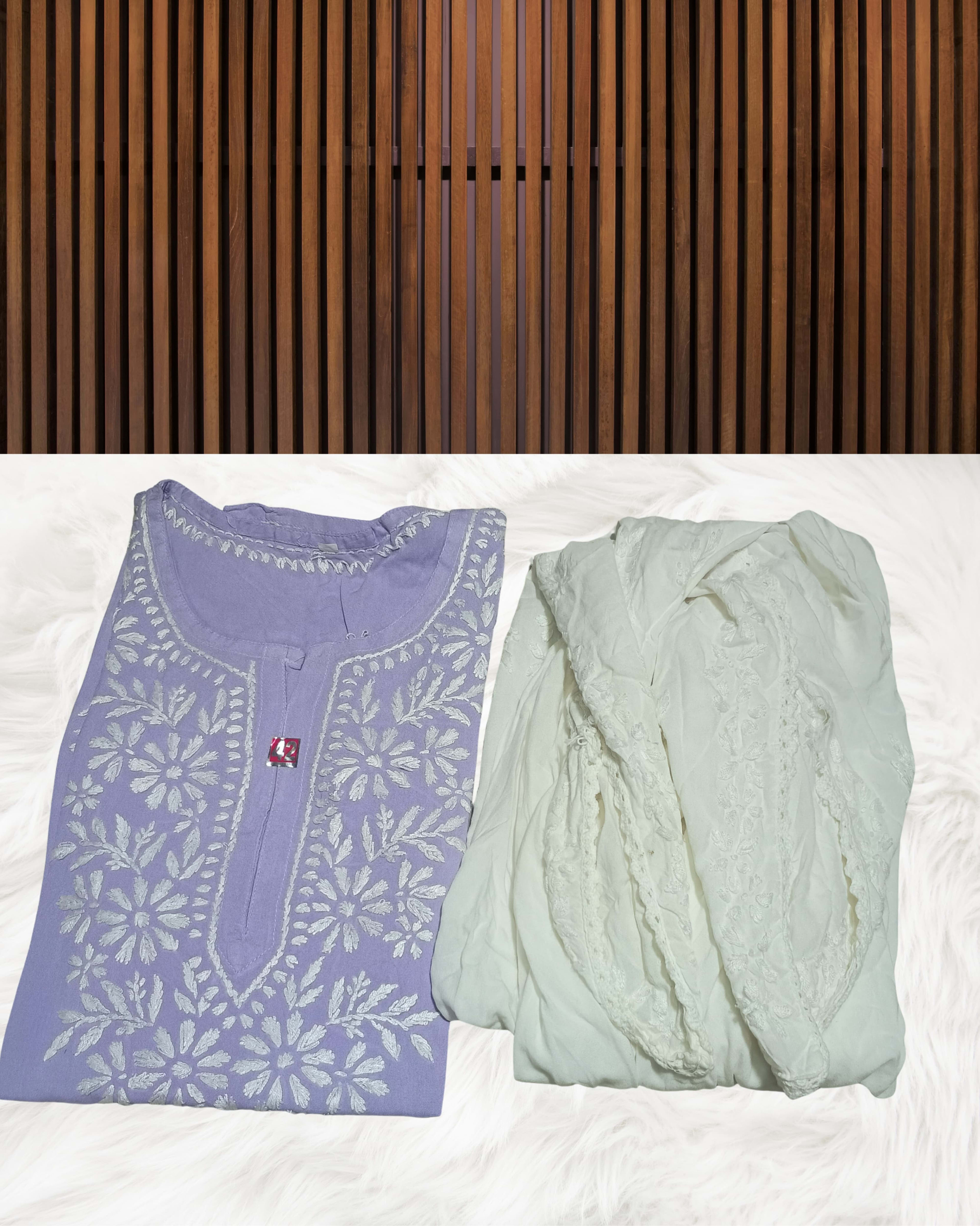 RUBINA DHOTI SET Lucknowi Chikankari - Full view 21