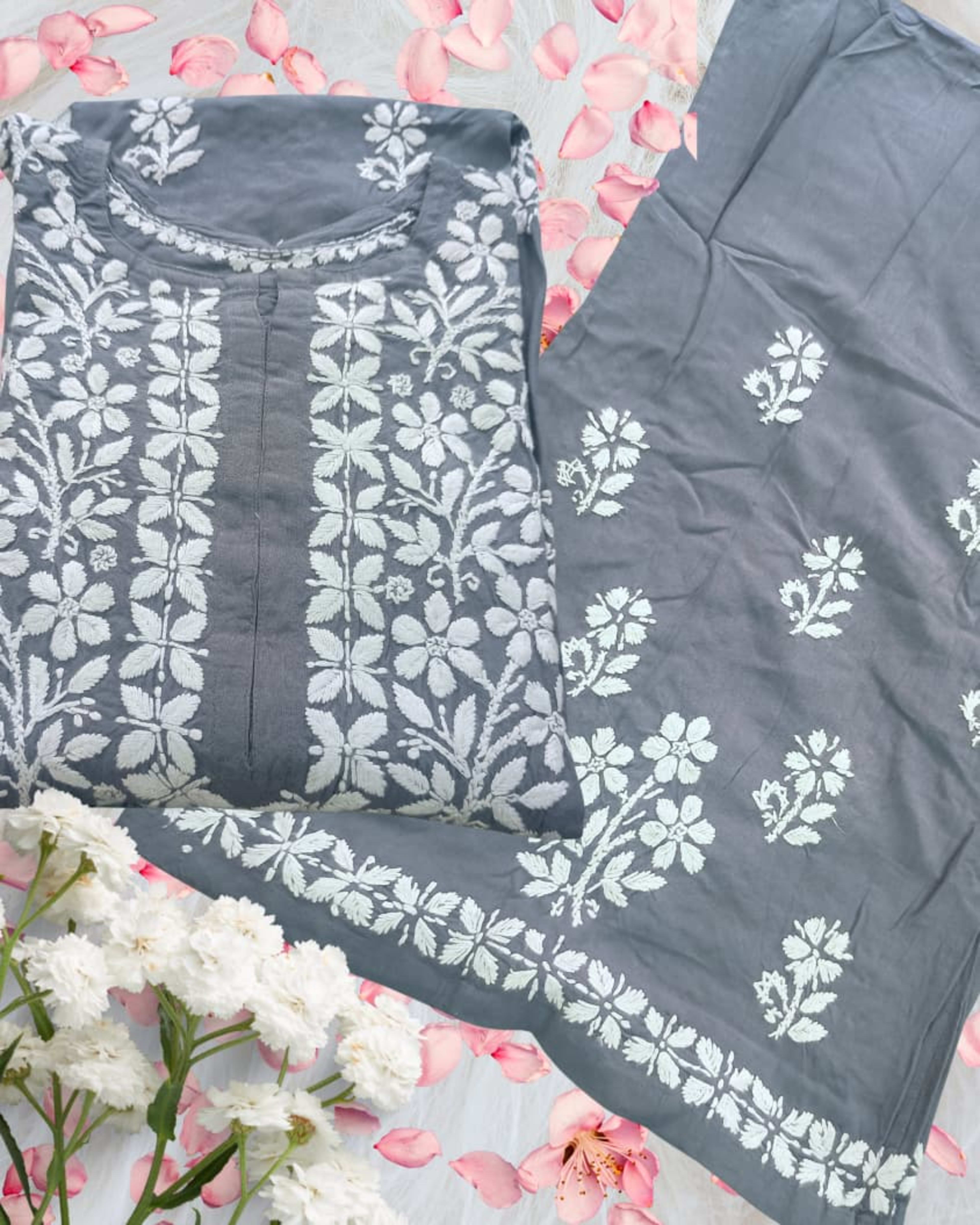 Noorie  Plazzo Set Lucknowi Chikankari - Full view 4