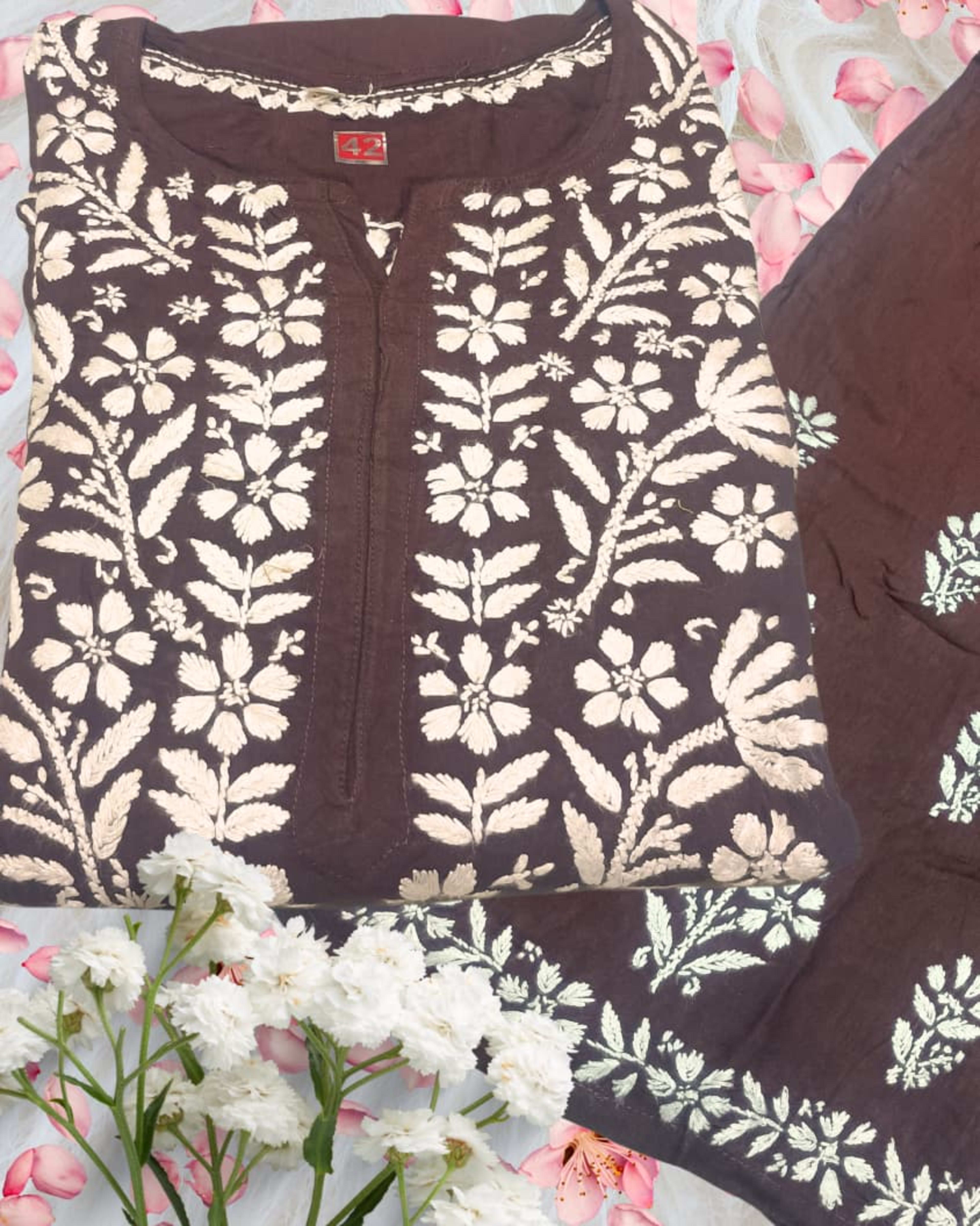 Noorie  Plazzo Set Lucknowi Chikankari - Full view 5