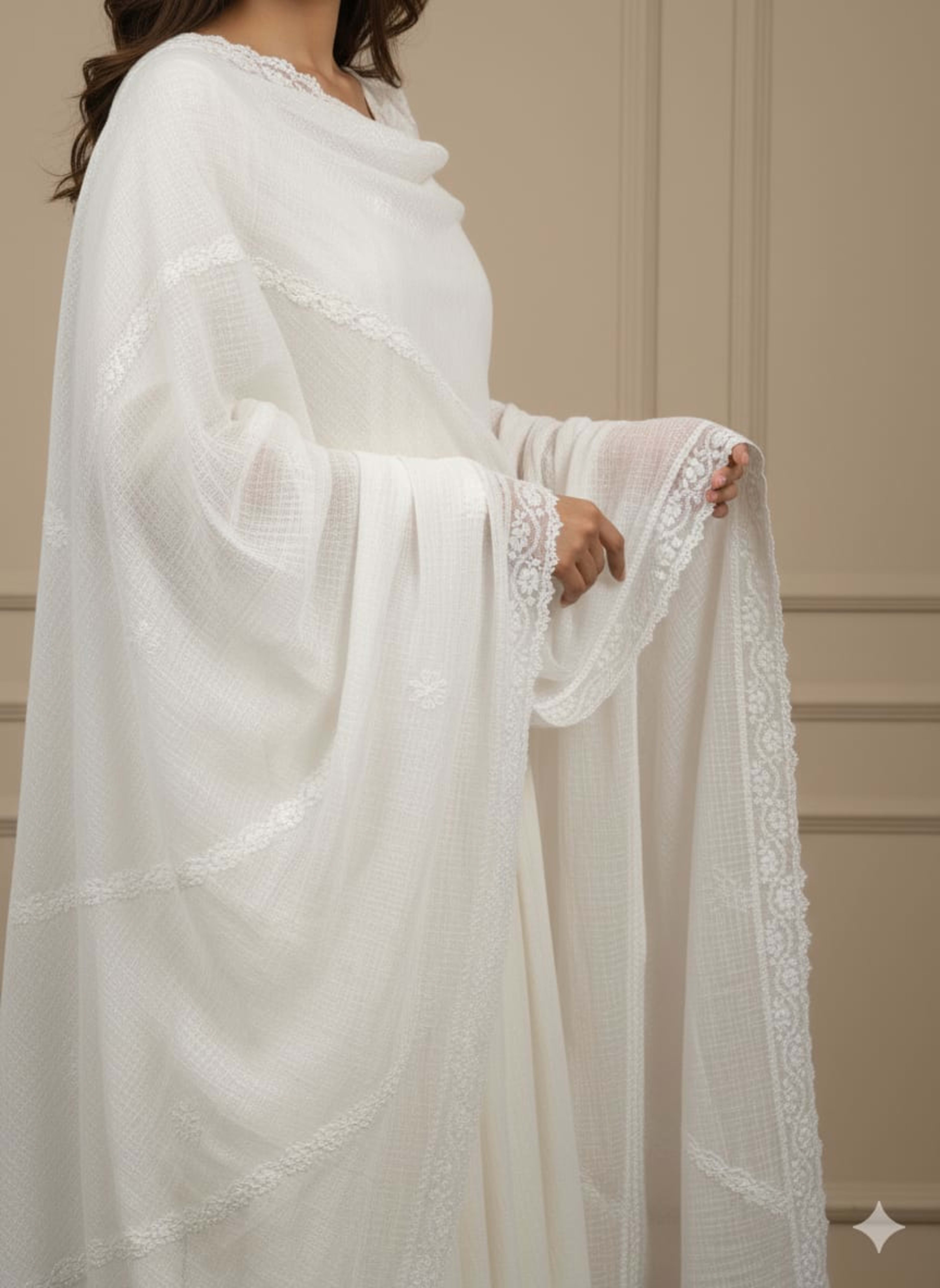 CHIKANKARI Dupatta Collection Lucknowi Chikankari - Full view 2