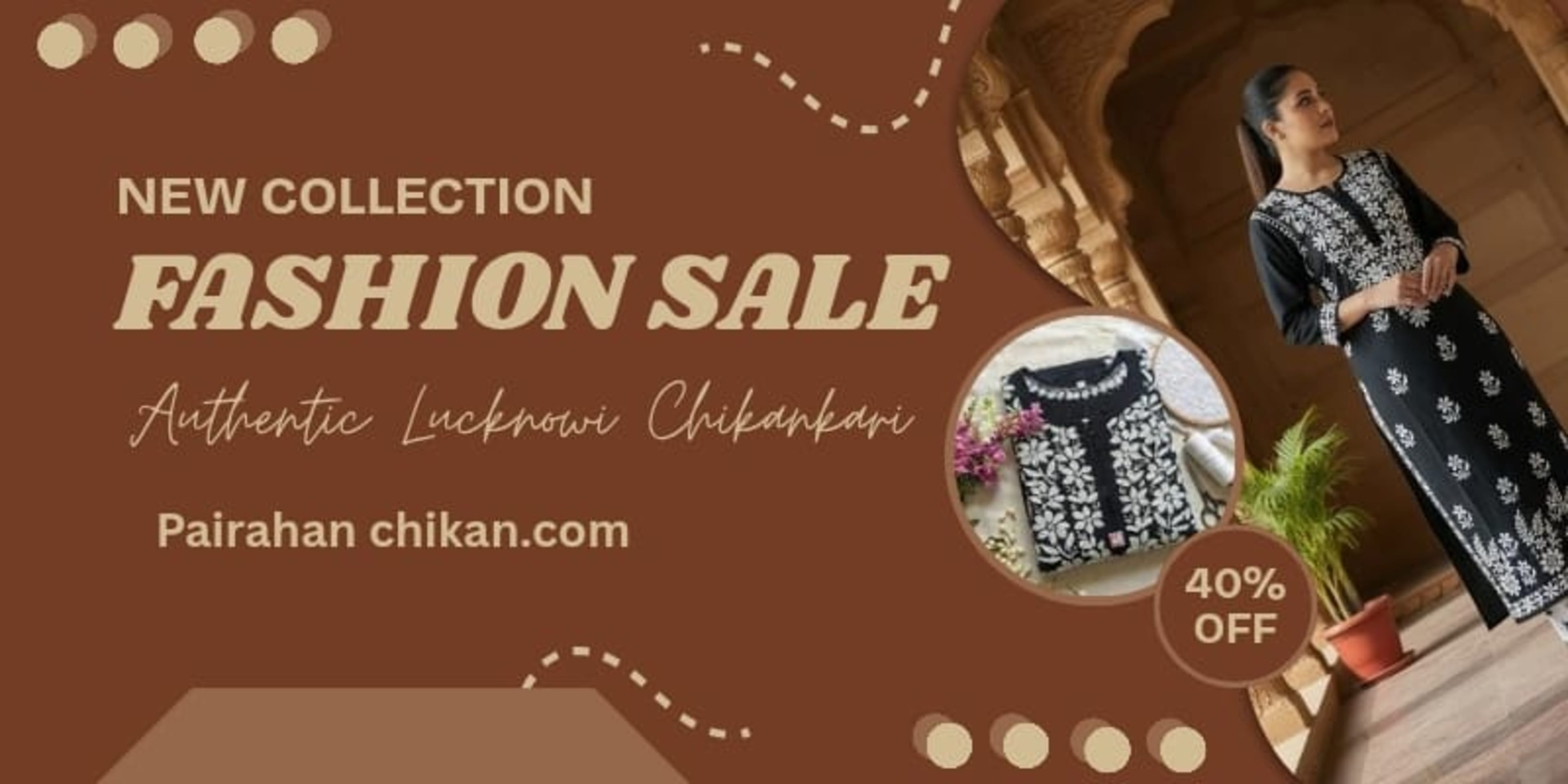 Authentic Lucknowi Chikankari - Pairahan Chikan Banner