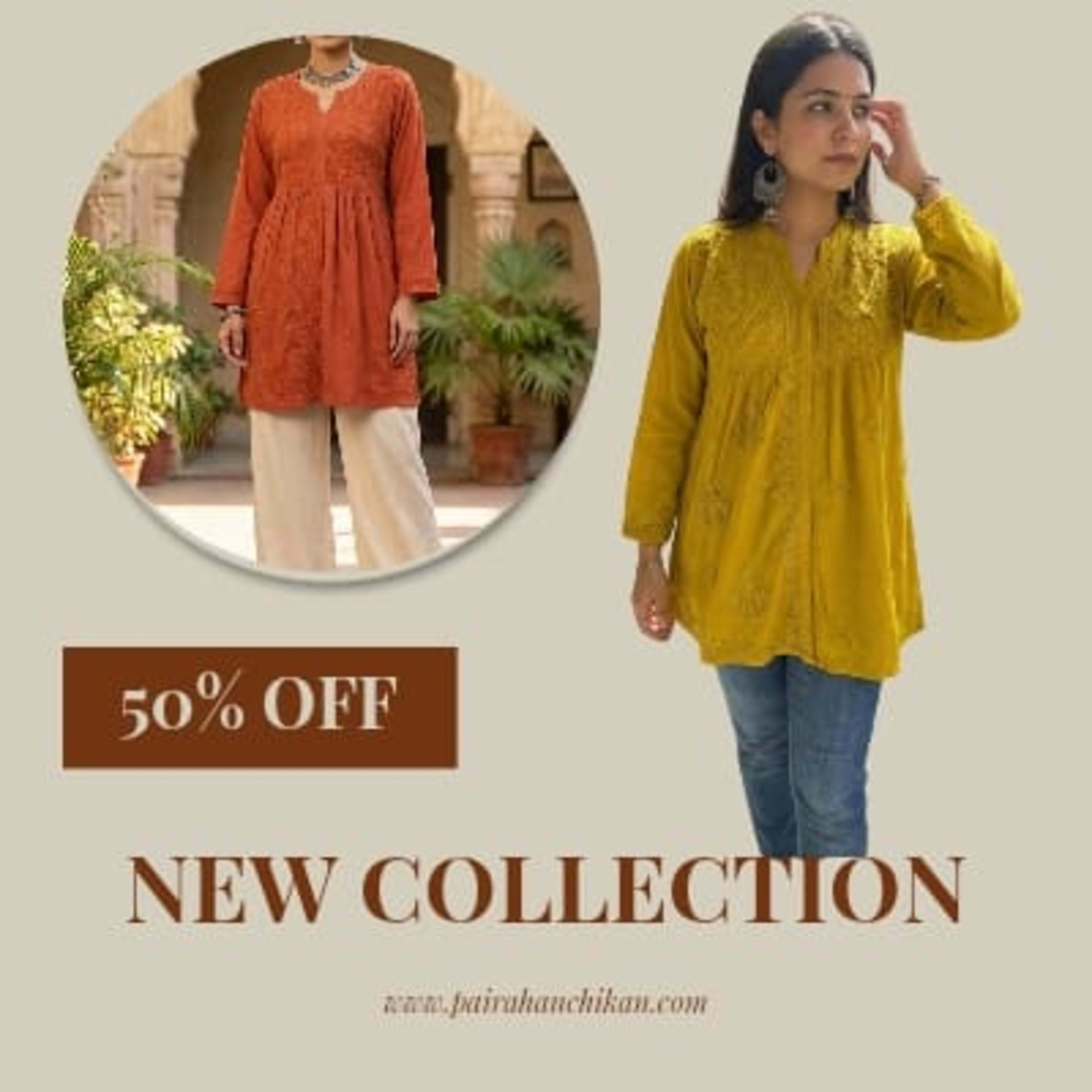 Authentic Lucknowi Chikankari - Pairahan Chikan Mobile Banner