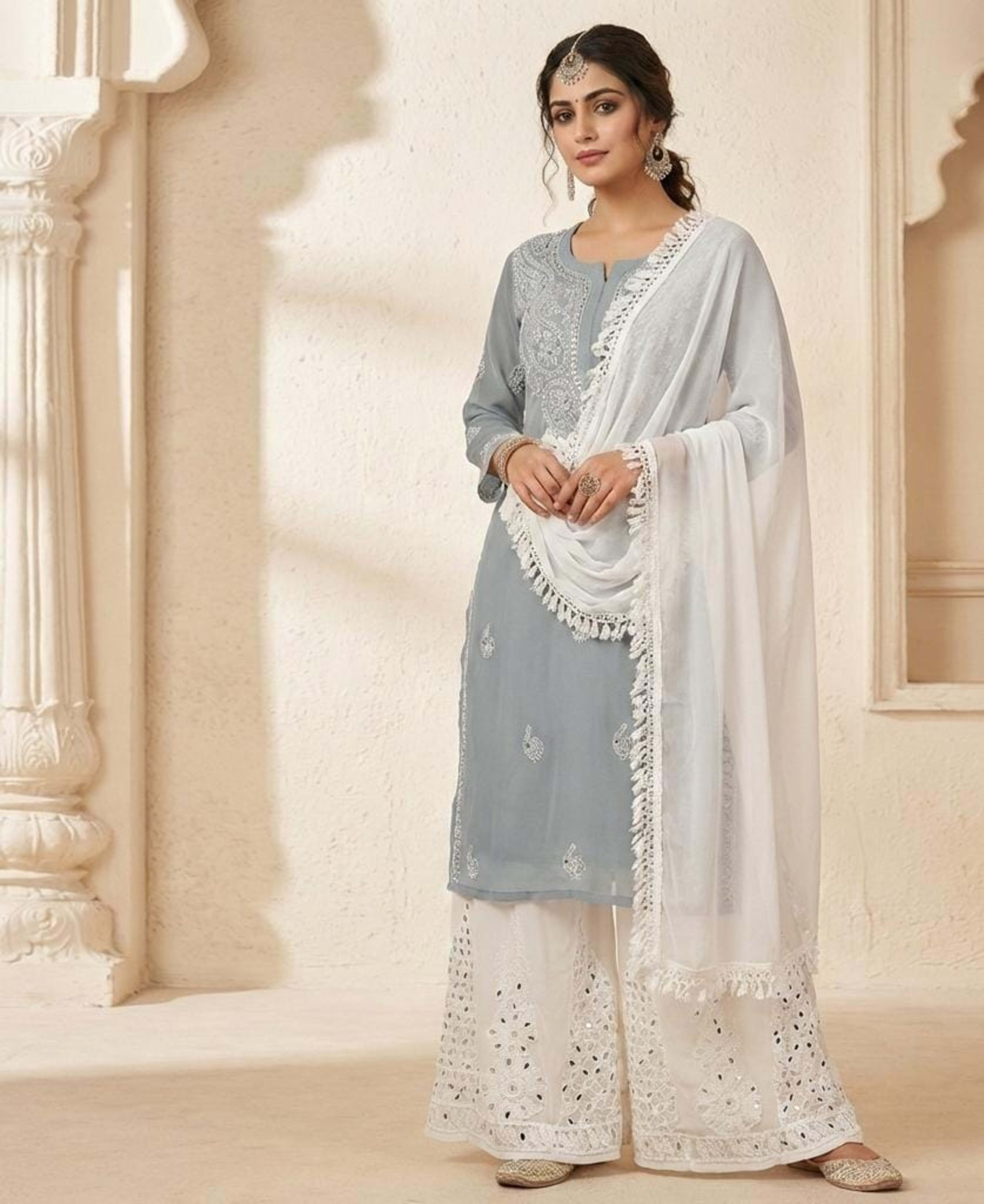 NIGHAT COLLECTION Lucknowi Chikankari - Full view 1