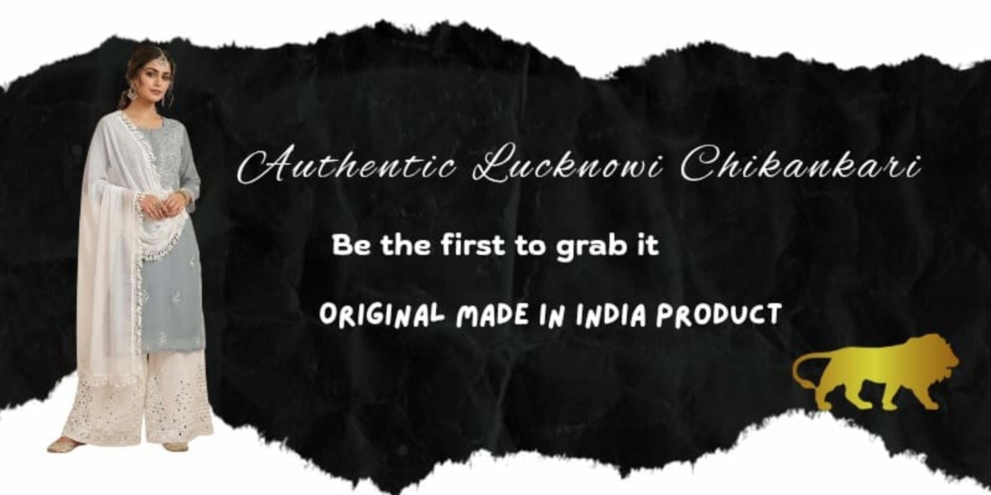 Authentic Lucknowi Chikankari - Pairahan Chikan Banner