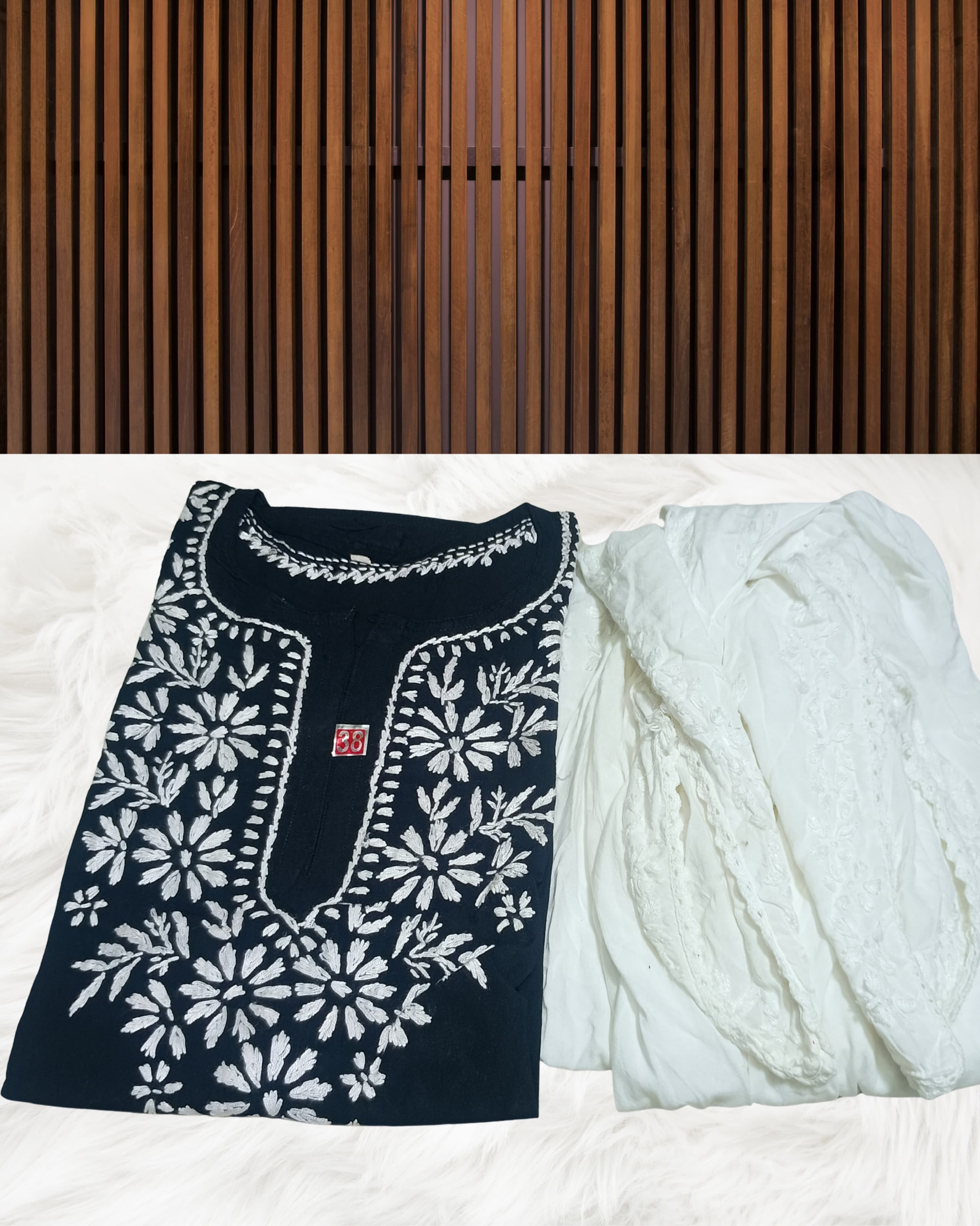 RUBINA DHOTI SET Lucknowi Chikankari - Full view 9